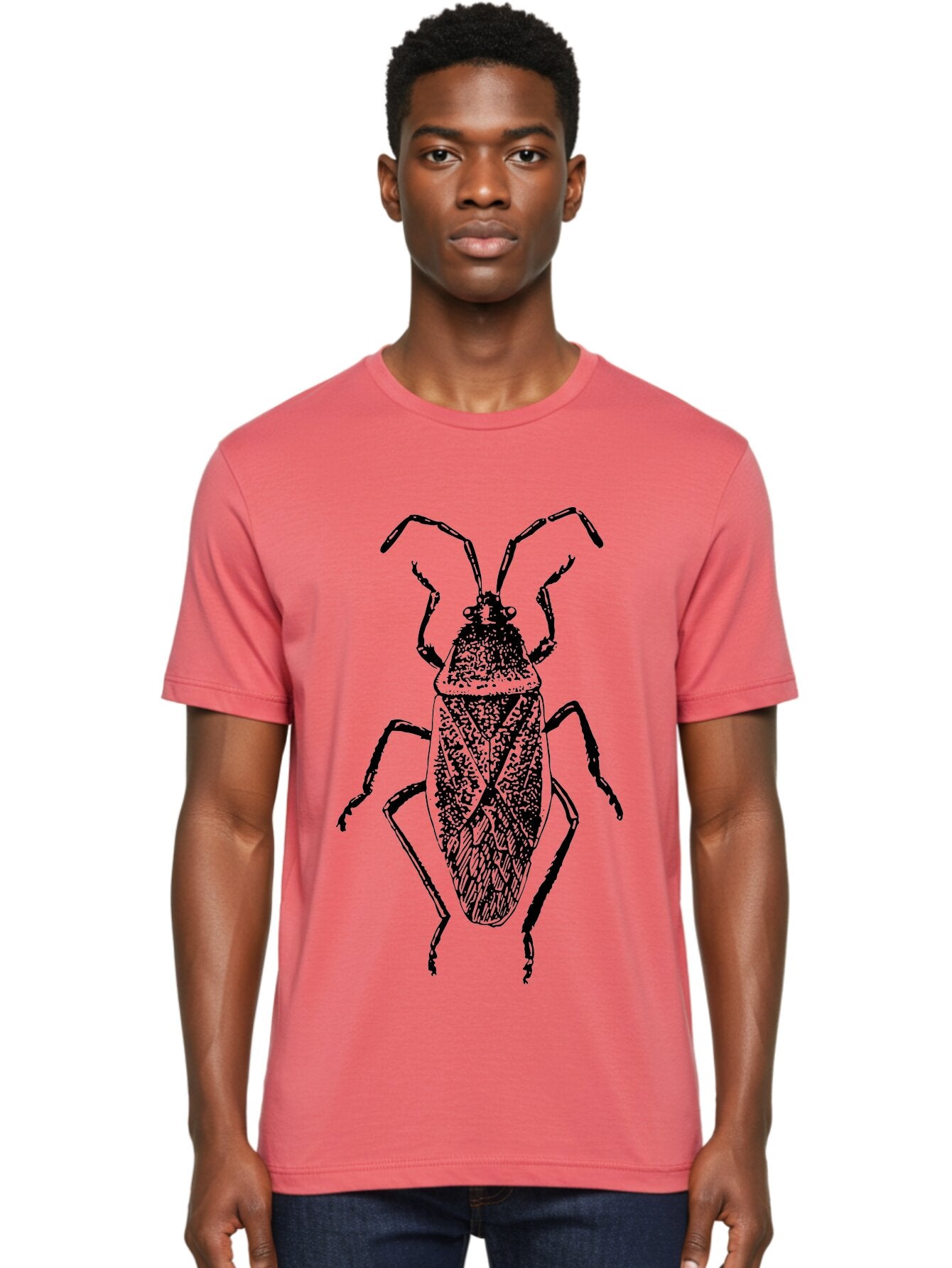 Assassin-Bug Men'S Graphic Tee, 100% Cotton, Comfortable Casual Summer Wear, Machine Washable, Assassin Bug, Insect Anatomy, Entomology Art, Detailed Illustration, Black And Green, Vintage Style, Insect Wings, Bug Legs, Creepy Crawlers Aab497 29