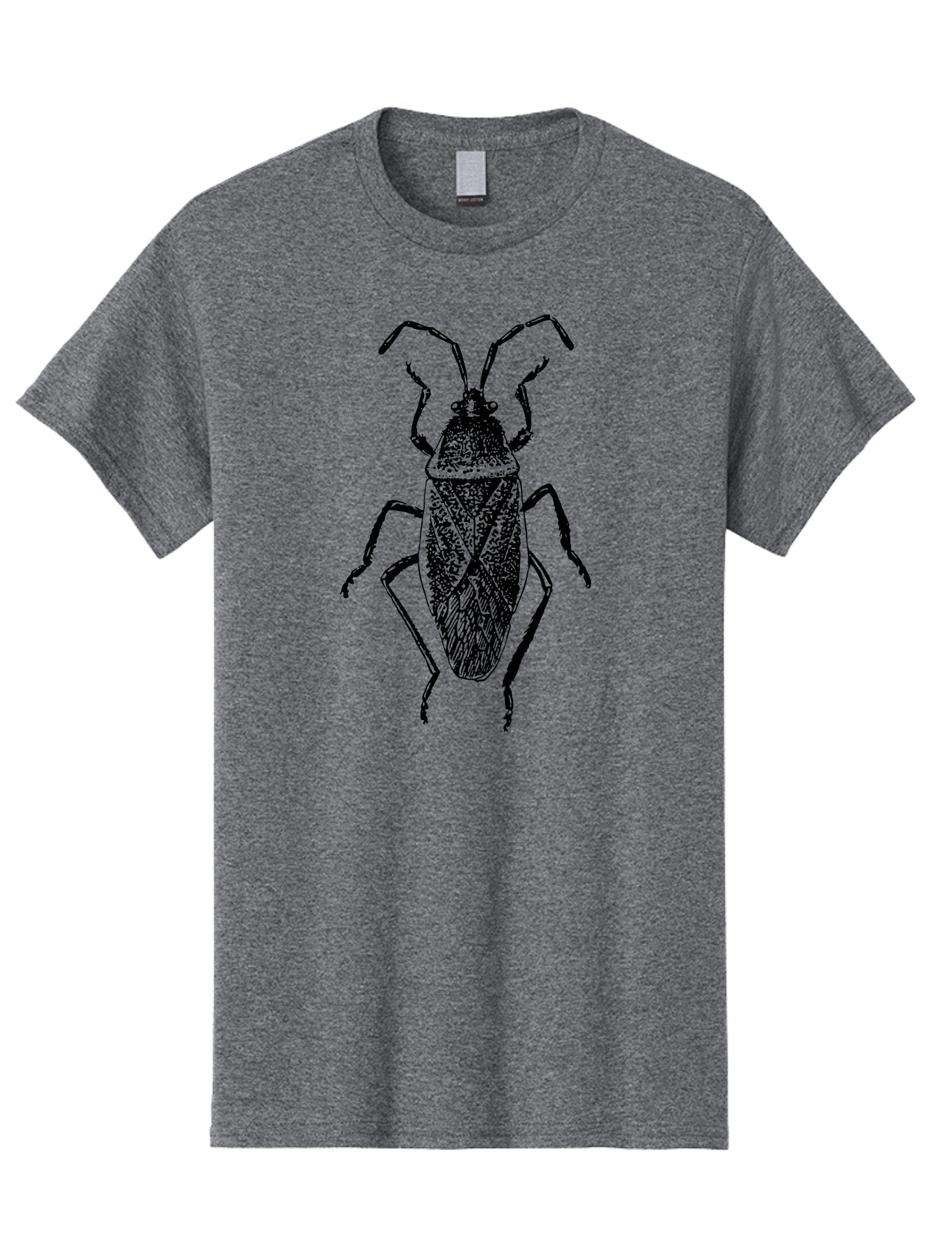 Assassin-Bug Men'S Graphic Tee, 100% Cotton, Comfortable Casual Summer Wear, Machine Washable, Assassin Bug, Insect Anatomy, Entomology Art, Detailed Illustration, Black And Green, Vintage Style, Insect Wings, Bug Legs, Creepy Crawlers Aab497 7