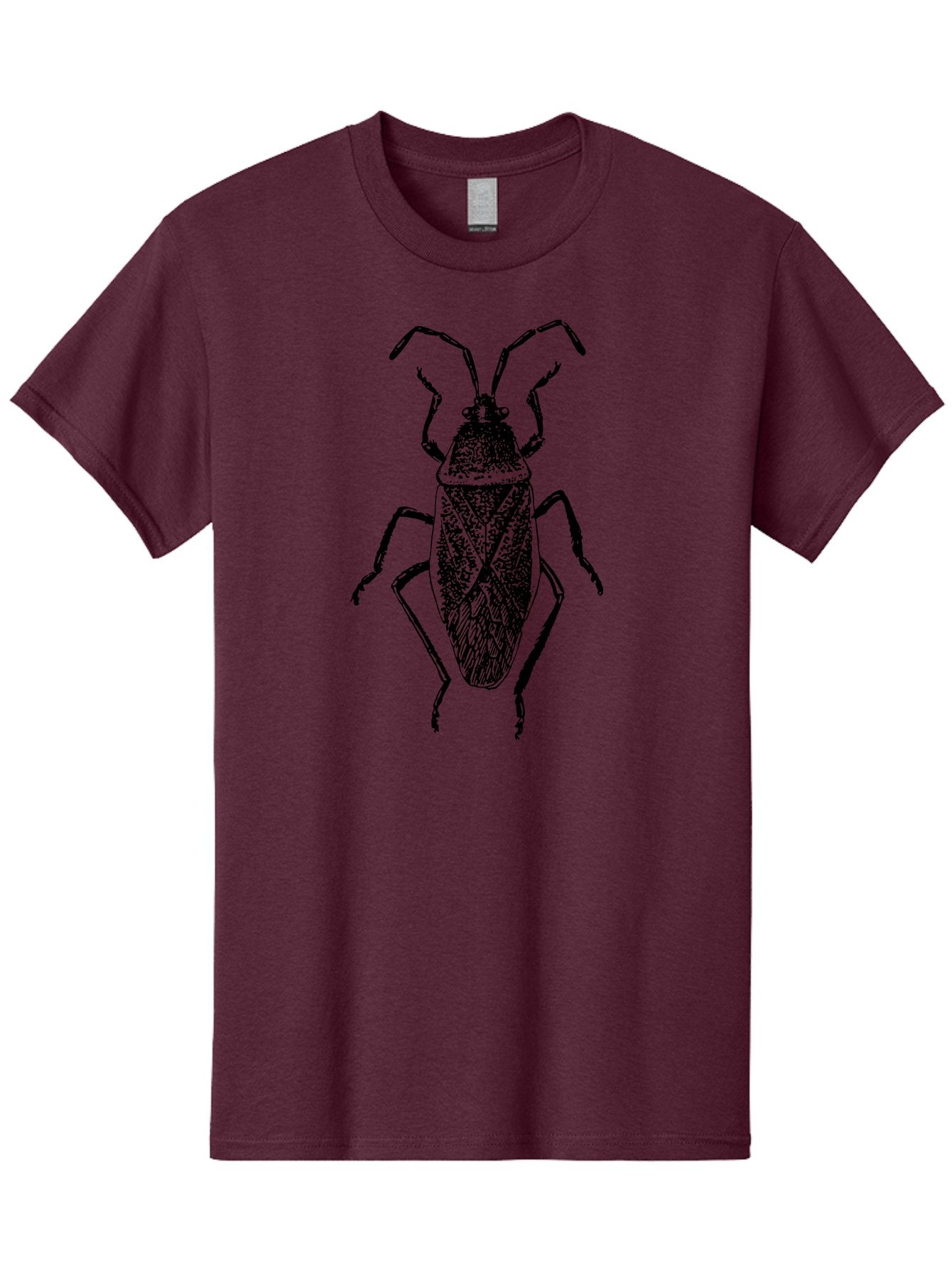 Assassin-Bug Men'S Graphic Tee, 100% Cotton, Comfortable Casual Summer Wear, Machine Washable, Assassin Bug, Insect Anatomy, Entomology Art, Detailed Illustration, Black And Green, Vintage Style, Insect Wings, Bug Legs, Creepy Crawlers Aab497 5