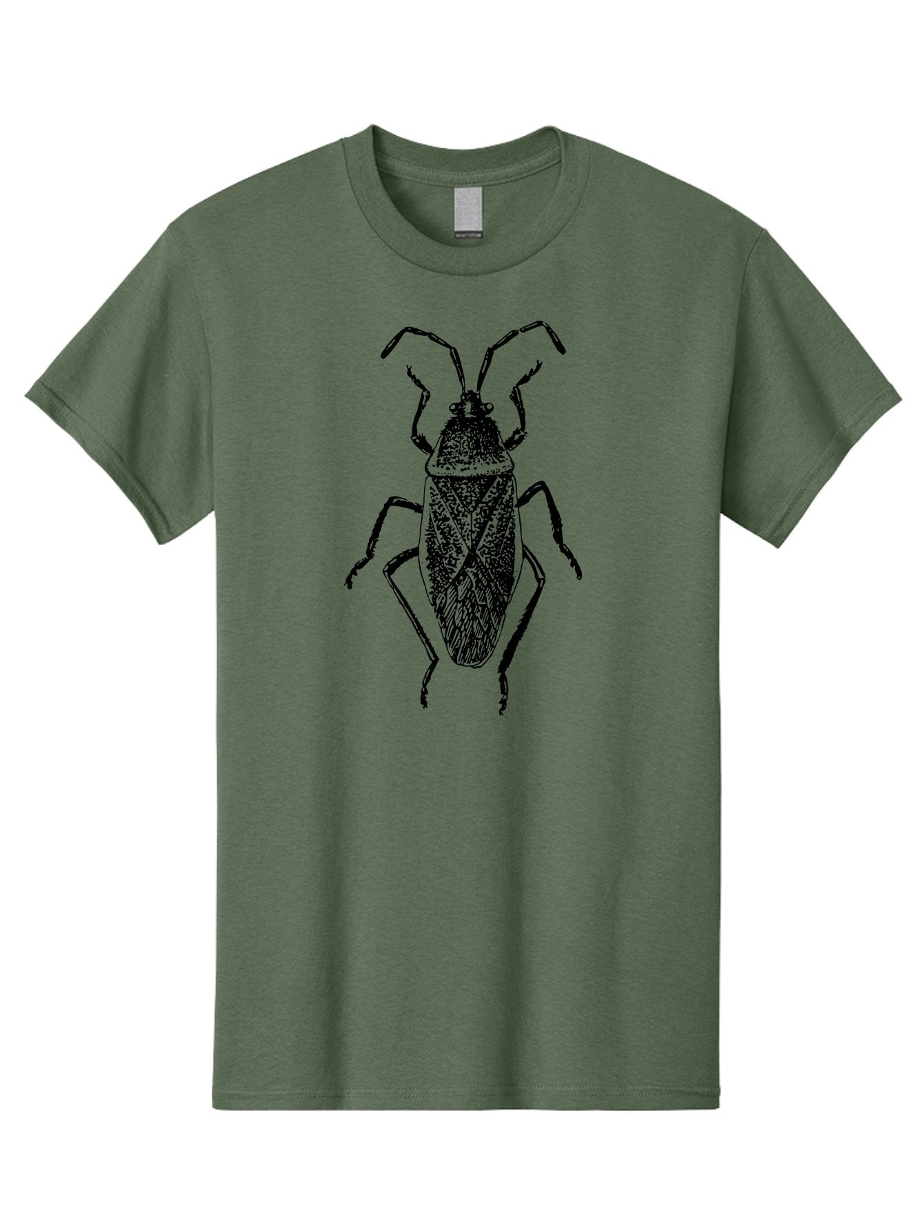 Assassin-Bug Men'S Graphic Tee, 100% Cotton, Comfortable Casual Summer Wear, Machine Washable, Assassin Bug, Insect Anatomy, Entomology Art, Detailed Illustration, Black And Green, Vintage Style, Insect Wings, Bug Legs, Creepy Crawlers Aab497 13