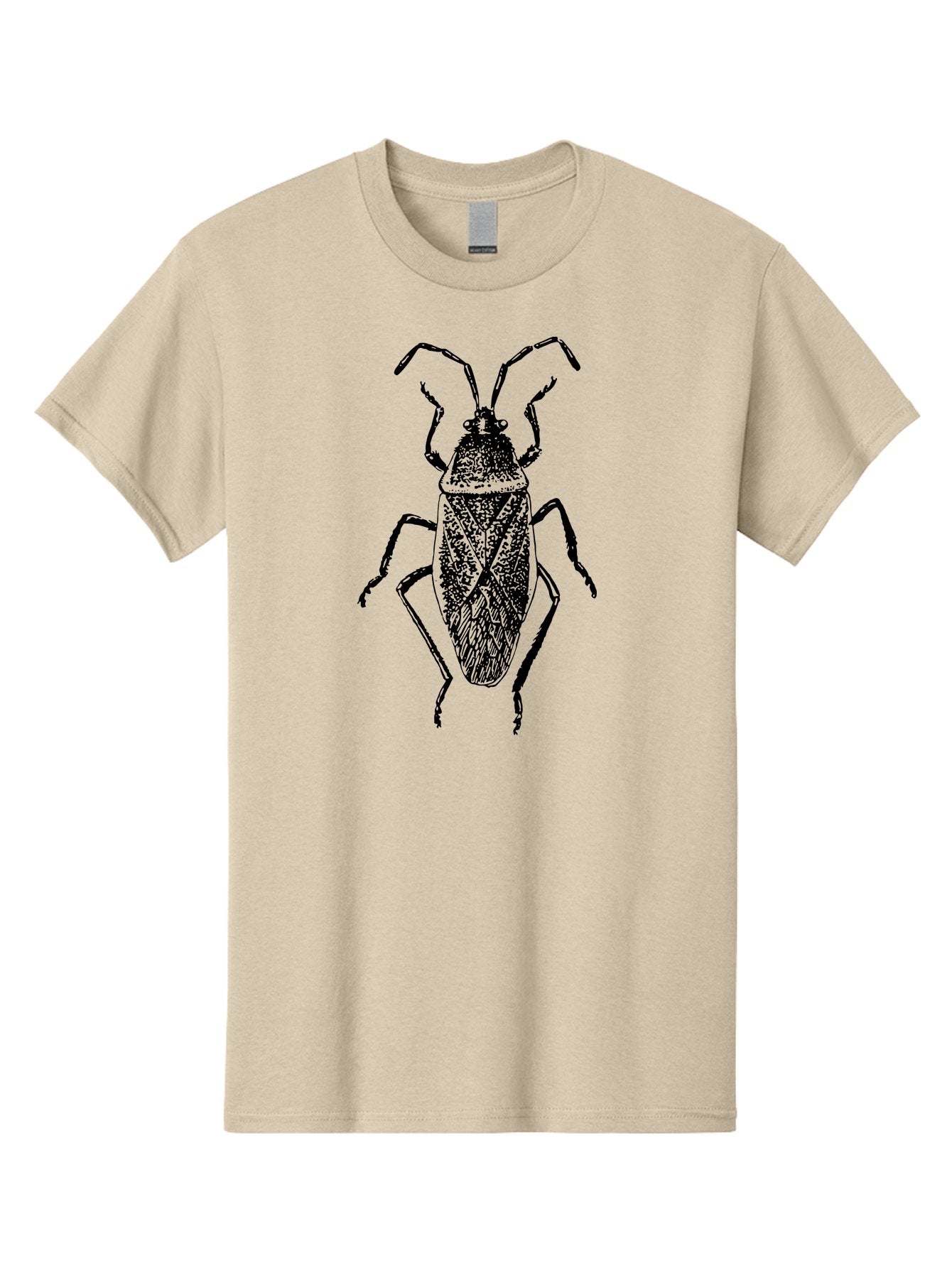 Assassin-Bug Men'S Graphic Tee, 100% Cotton, Comfortable Casual Summer Wear, Machine Washable, Assassin Bug, Insect Anatomy, Entomology Art, Detailed Illustration, Black And Green, Vintage Style, Insect Wings, Bug Legs, Creepy Crawlers Aab497 3
