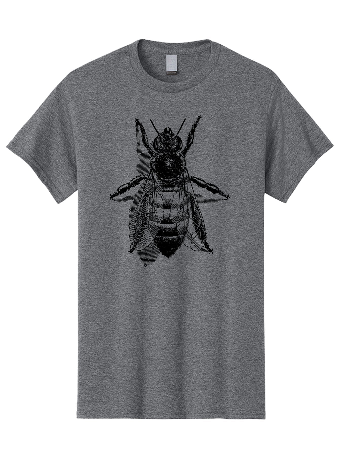 Bee-1 Men'S Graphic Tee, 100% Cotton, Comfortable Casual Summer Wear, Machine Washable, Honey Bee, Insect Anatomy, Detailed Illustration, Black And Green, Bee Species, Entomology Art, Wildlife Graphics, Nature Illustration, Detailed Drawing Aab498 4