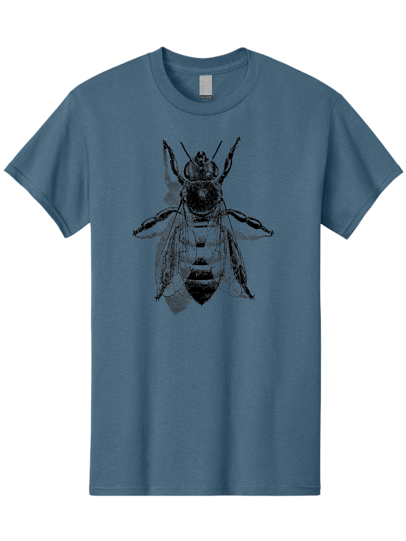 Bee-1 Men'S Graphic Tee, 100% Cotton, Comfortable Casual Summer Wear, Machine Washable, Honey Bee, Insect Anatomy, Detailed Illustration, Black And Green, Bee Species, Entomology Art, Wildlife Graphics, Nature Illustration, Detailed Drawing Aab498 11