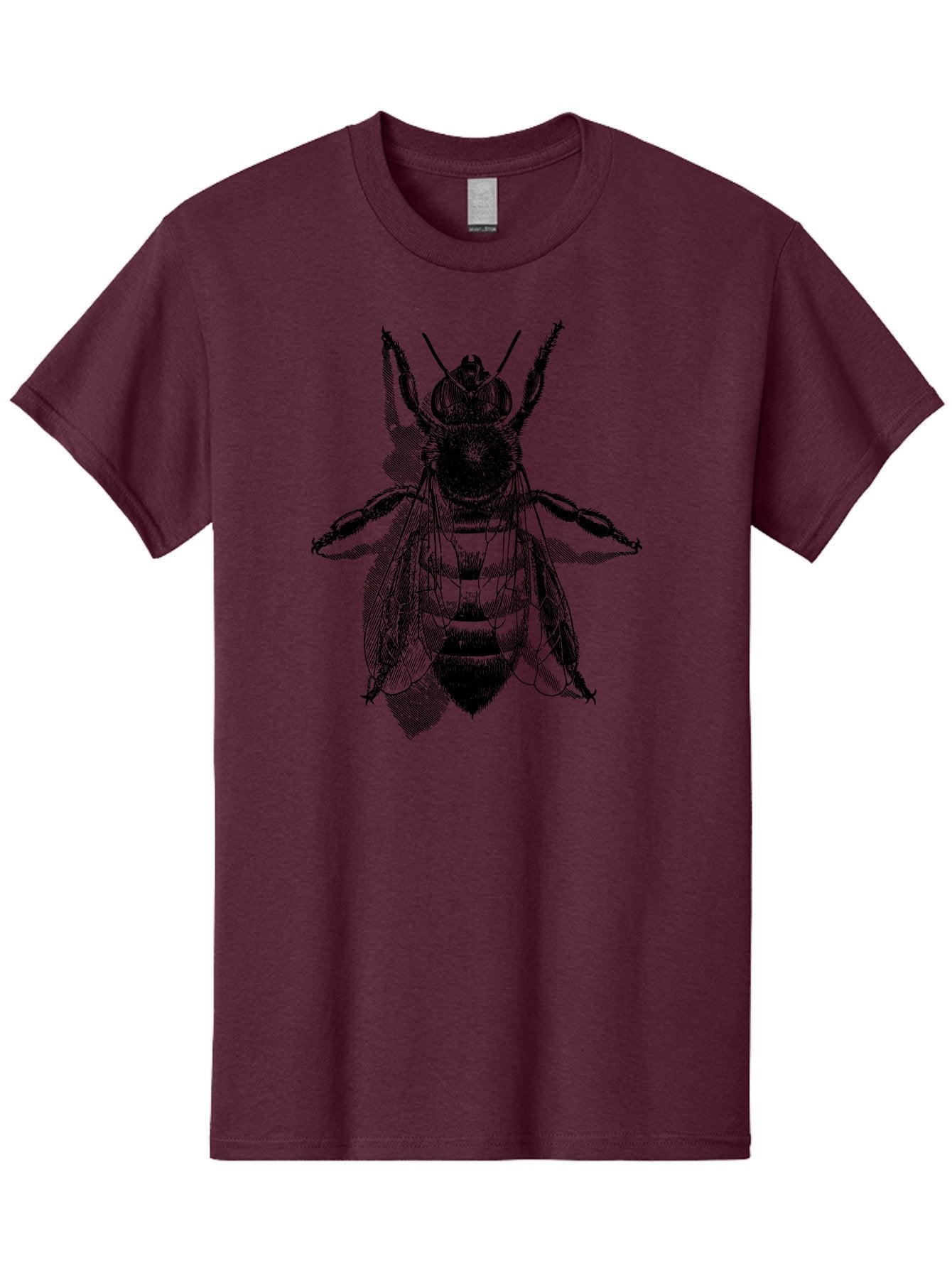 Bee-1 Men'S Graphic Tee, 100% Cotton, Comfortable Casual Summer Wear, Machine Washable, Honey Bee, Insect Anatomy, Detailed Illustration, Black And Green, Bee Species, Entomology Art, Wildlife Graphics, Nature Illustration, Detailed Drawing Aab498
