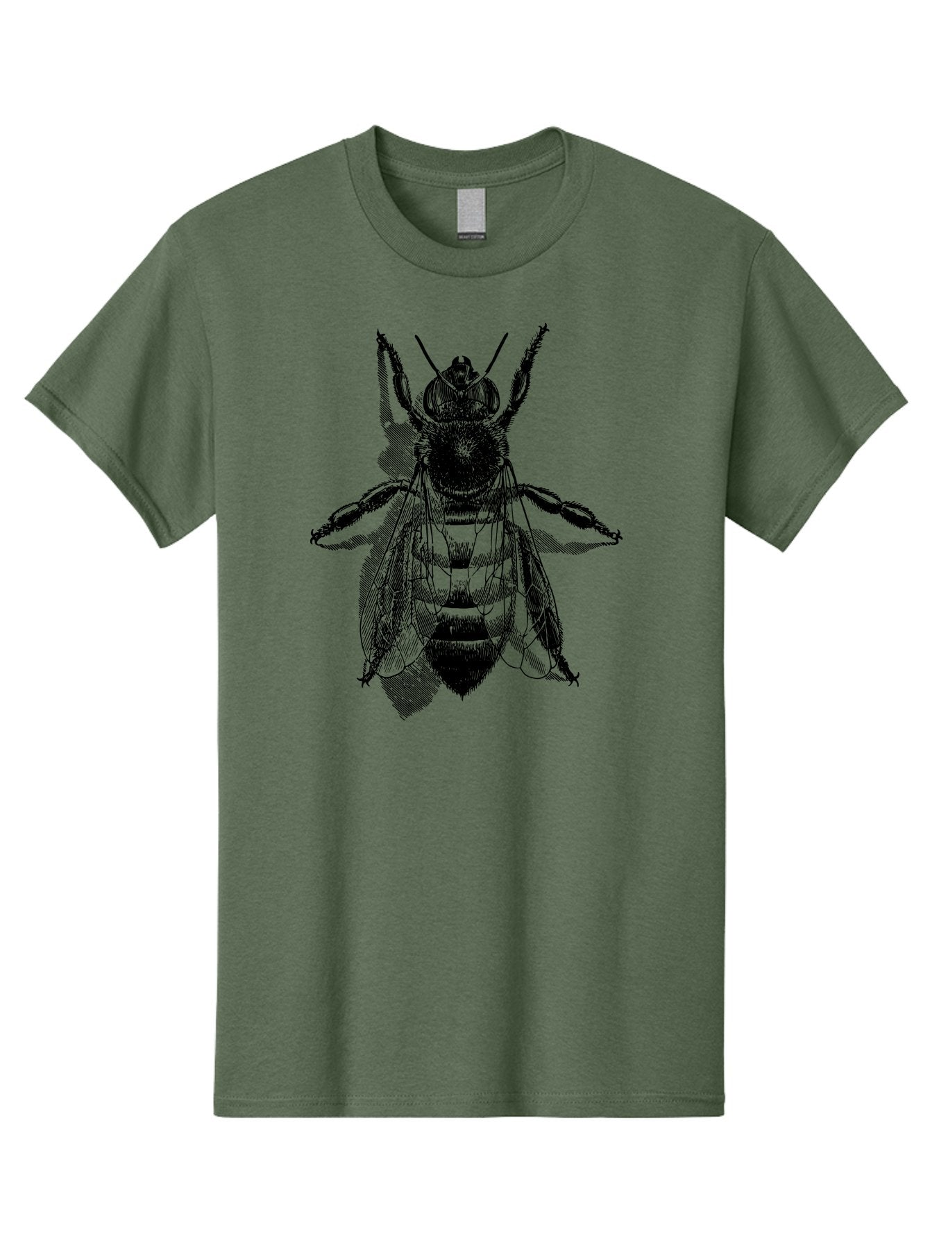 Bee-1 Men'S Graphic Tee, 100% Cotton, Comfortable Casual Summer Wear, Machine Washable, Honey Bee, Insect Anatomy, Detailed Illustration, Black And Green, Bee Species, Entomology Art, Wildlife Graphics, Nature Illustration, Detailed Drawing Aab498 15