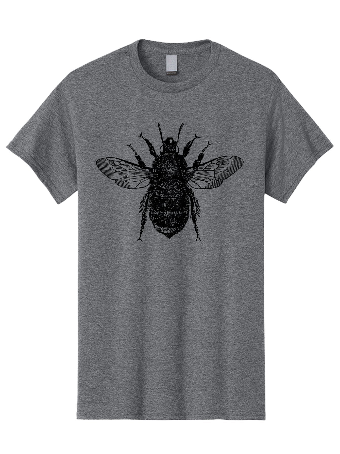 Bee-2 Men'S Graphic Tee, 100% Cotton, Comfortable Casual Summer Wear, Machine Washable, Black And Green Bee Illustration, Honey Bee, Insect Art, Detailed Drawing, Entomology, Wildlife Illustration Aab499 4