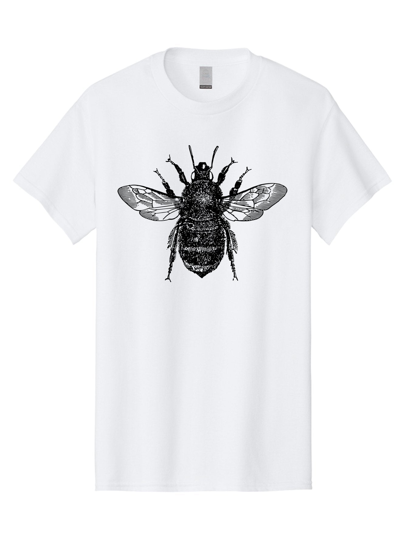 Bee-2 Men'S Graphic Tee, 100% Cotton, Comfortable Casual Summer Wear, Machine Washable, Black And Green Bee Illustration, Honey Bee, Insect Art, Detailed Drawing, Entomology, Wildlife Illustration Aab499 3