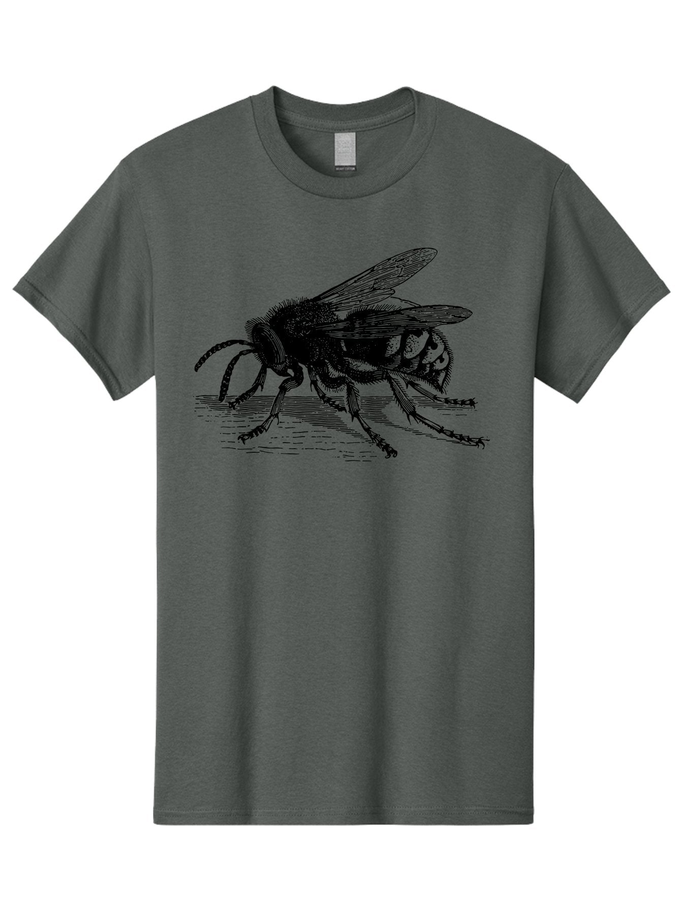 Bee-3 Men'S Graphic Tee, 100% Cotton, Comfortable Casual Summer Wear, Machine Washable, Black And White Bee Illustration, Insect Artwork, Detailed Drawing, Honey Bee, Wildlife Graphic, Vintage Style, Entomology Art, Aab500 4