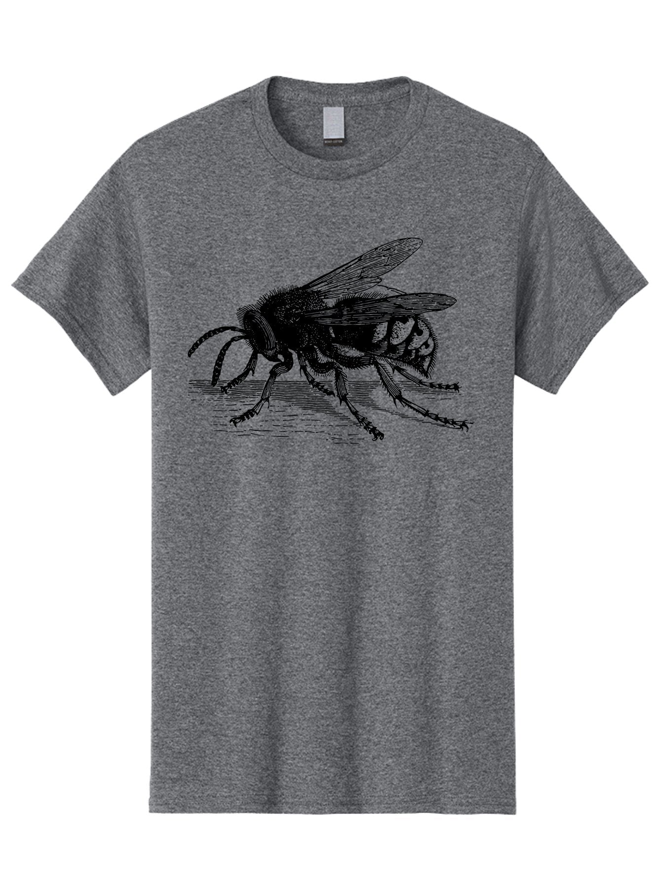 Bee-3 Men'S Graphic Tee, 100% Cotton, Comfortable Casual Summer Wear, Machine Washable, Black And White Bee Illustration, Insect Artwork, Detailed Drawing, Honey Bee, Wildlife Graphic, Vintage Style, Entomology Art, Aab500 10