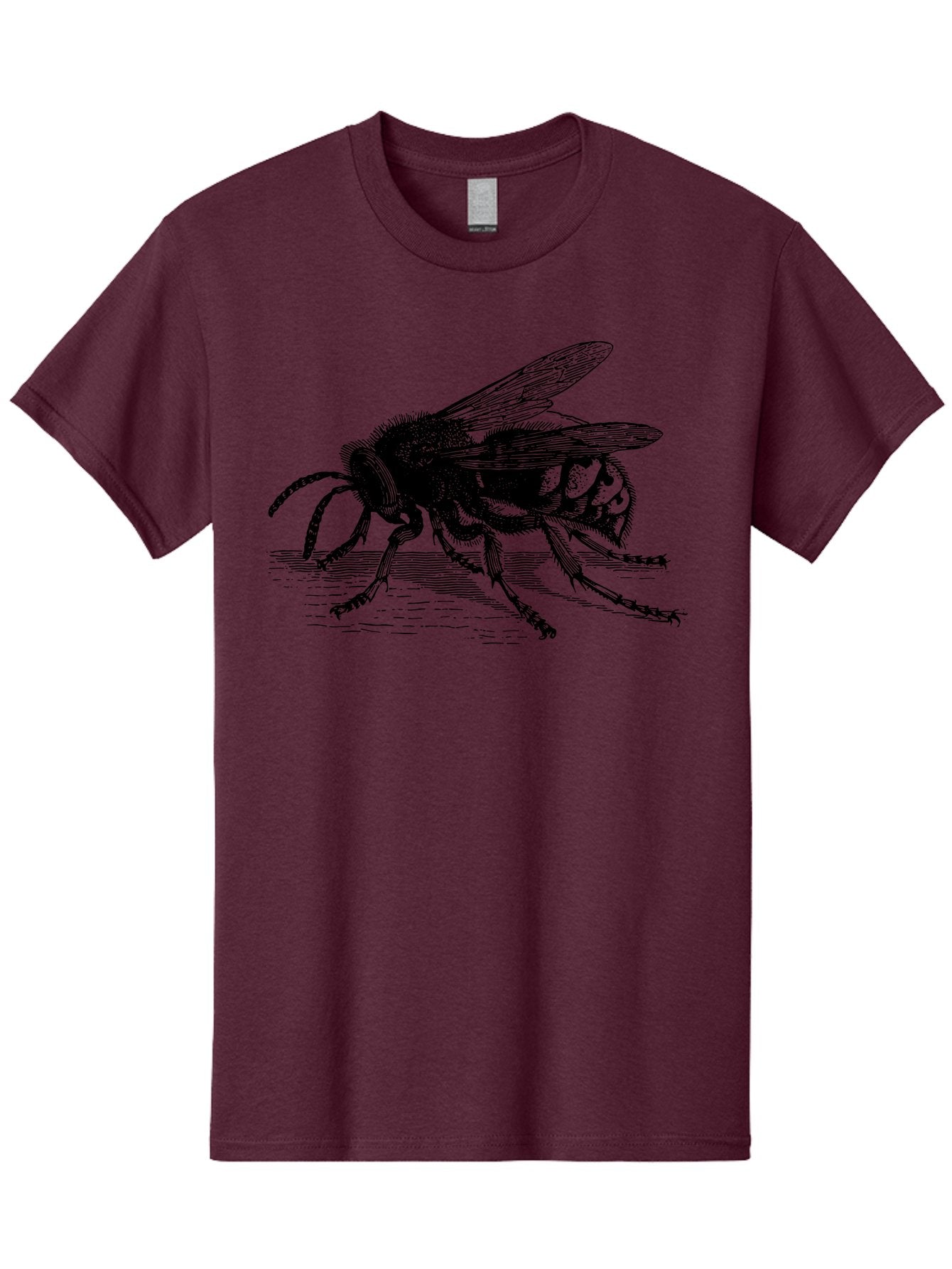 Bee-3 Men'S Graphic Tee, 100% Cotton, Comfortable Casual Summer Wear, Machine Washable, Black And White Bee Illustration, Insect Artwork, Detailed Drawing, Honey Bee, Wildlife Graphic, Vintage Style, Entomology Art, Aab500 13