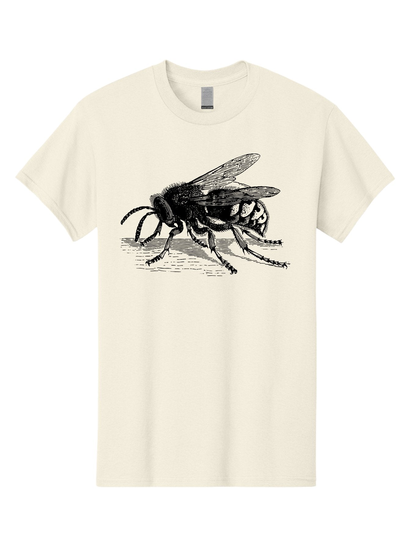 Bee-3 Men'S Graphic Tee, 100% Cotton, Comfortable Casual Summer Wear, Machine Washable, Black And White Bee Illustration, Insect Artwork, Detailed Drawing, Honey Bee, Wildlife Graphic, Vintage Style, Entomology Art, Aab500