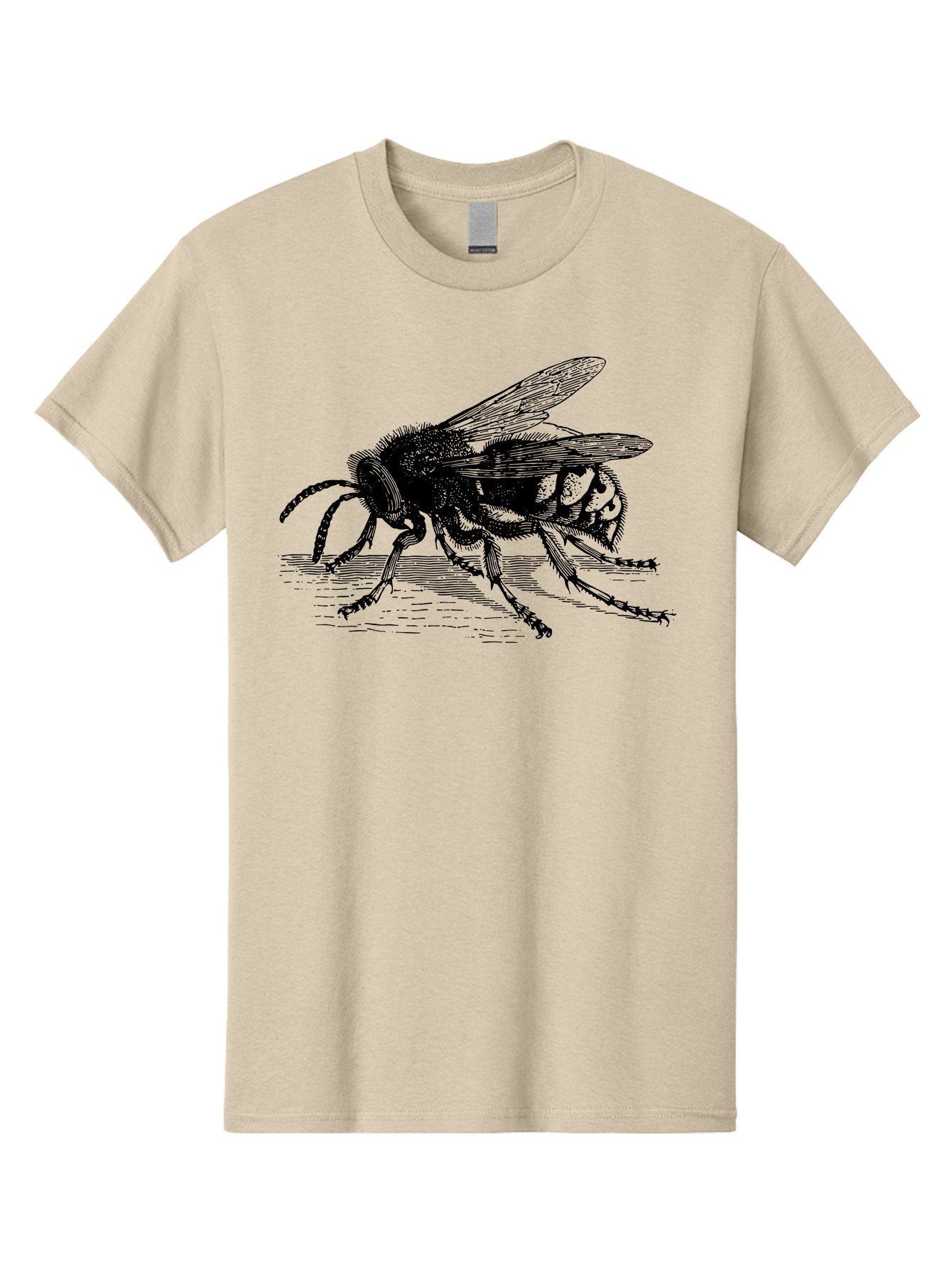 Bee-3 Men'S Graphic Tee, 100% Cotton, Comfortable Casual Summer Wear, Machine Washable, Black And White Bee Illustration, Insect Artwork, Detailed Drawing, Honey Bee, Wildlife Graphic, Vintage Style, Entomology Art, Aab500 6