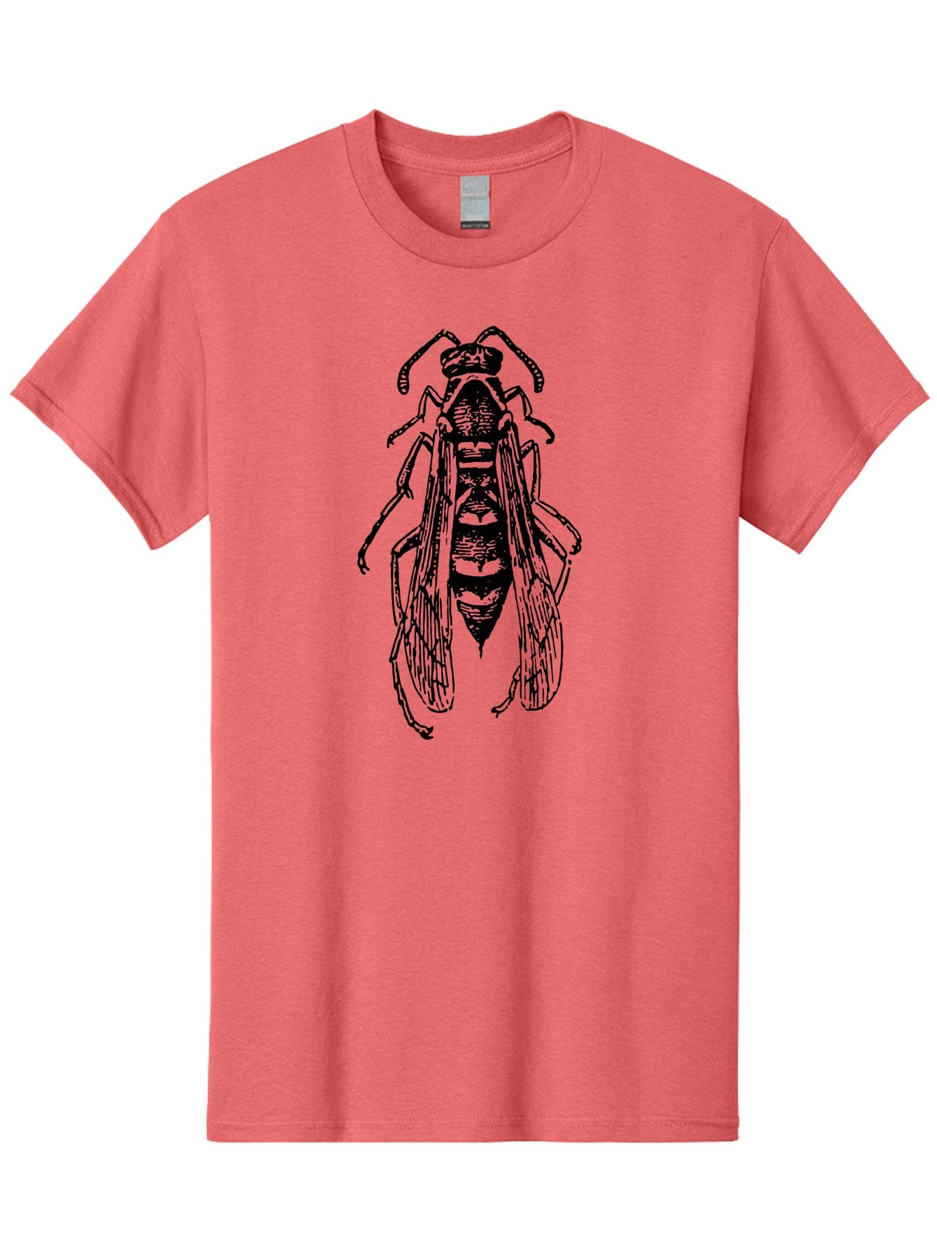 Bee-4 Men'S Graphic Tee, 100% Cotton, Comfortable Casual Summer Wear, Machine Washable, Black Wasp Illustration, Insect Drawing, Entomology Art, Wasp Anatomy, Wildlife Illustration, Graphic Design, Insect Wings, Abstract Art Aab501 6