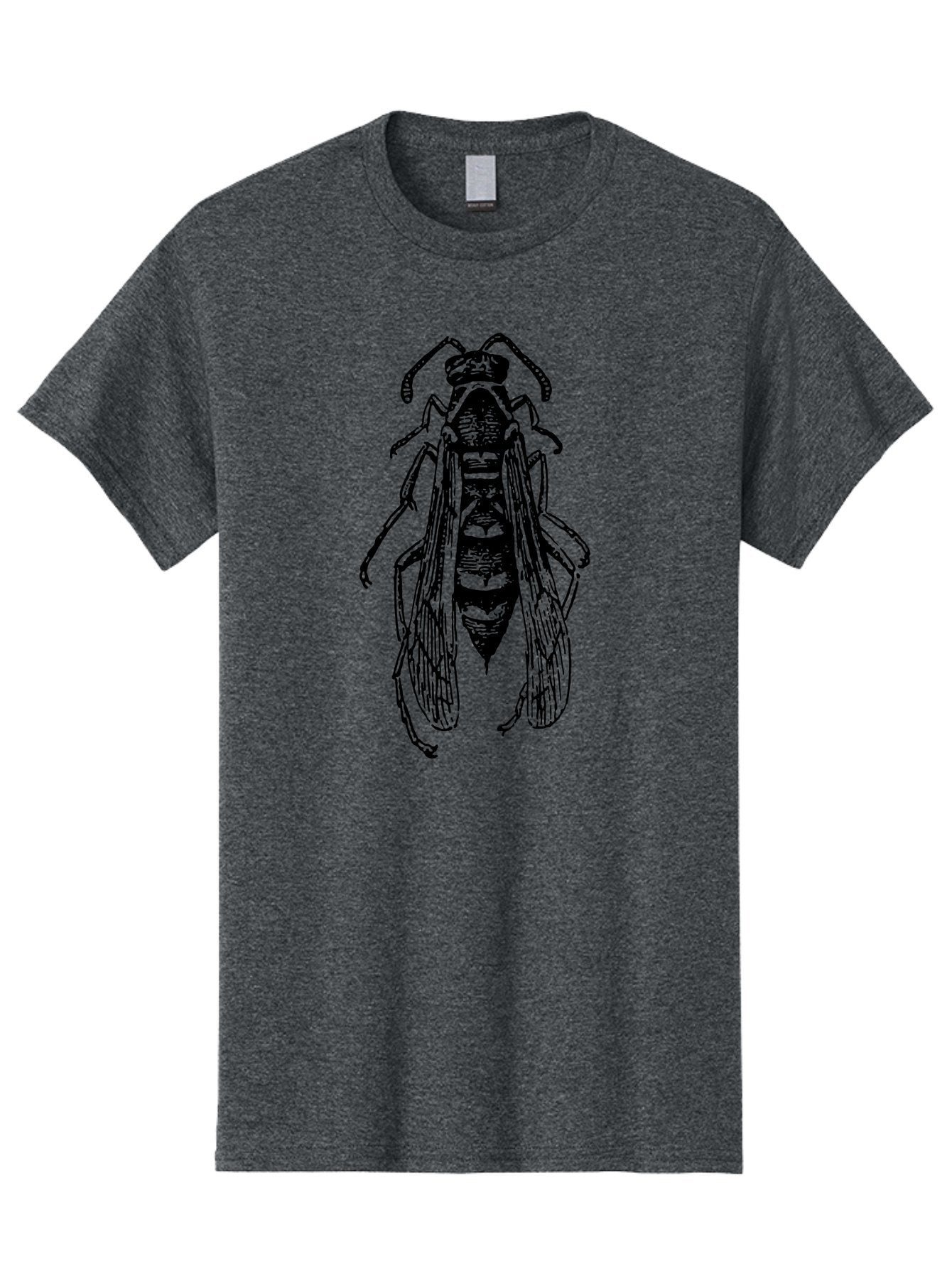 Bee-4 Men'S Graphic Tee, 100% Cotton, Comfortable Casual Summer Wear, Machine Washable, Black Wasp Illustration, Insect Drawing, Entomology Art, Wasp Anatomy, Wildlife Illustration, Graphic Design, Insect Wings, Abstract Art Aab501 14