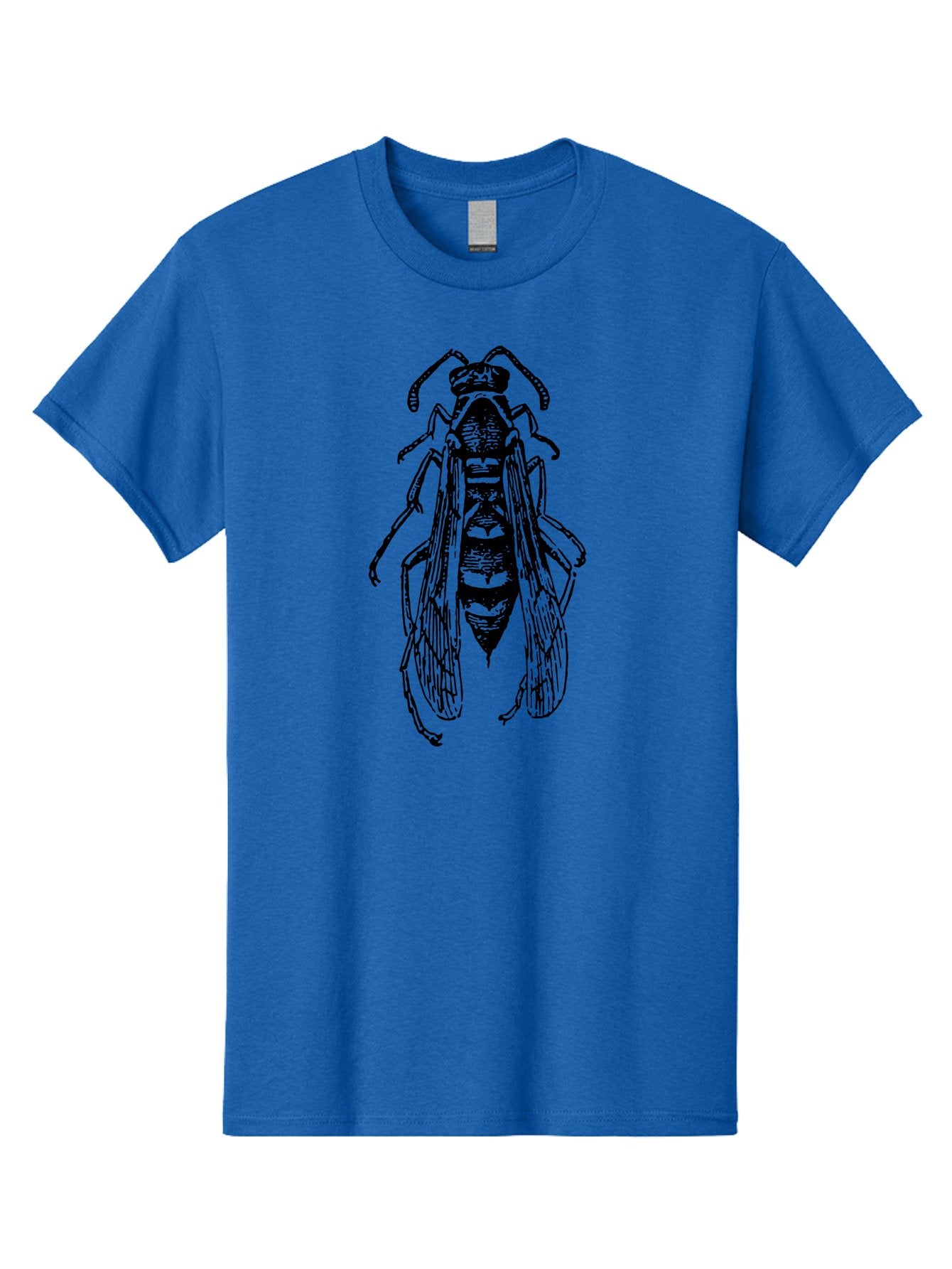 Bee-4 Men'S Graphic Tee, 100% Cotton, Comfortable Casual Summer Wear, Machine Washable, Black Wasp Illustration, Insect Drawing, Entomology Art, Wasp Anatomy, Wildlife Illustration, Graphic Design, Insect Wings, Abstract Art Aab501 3
