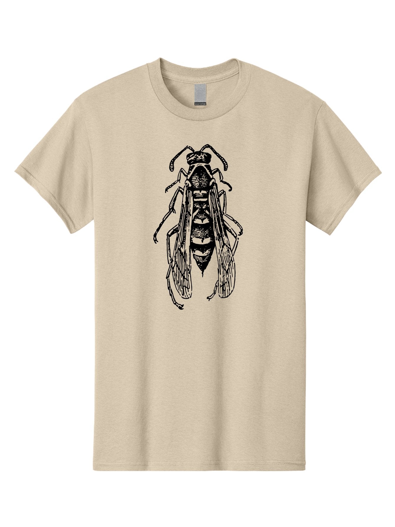 Bee-4 Men'S Graphic Tee, 100% Cotton, Comfortable Casual Summer Wear, Machine Washable, Black Wasp Illustration, Insect Drawing, Entomology Art, Wasp Anatomy, Wildlife Illustration, Graphic Design, Insect Wings, Abstract Art Aab501 7
