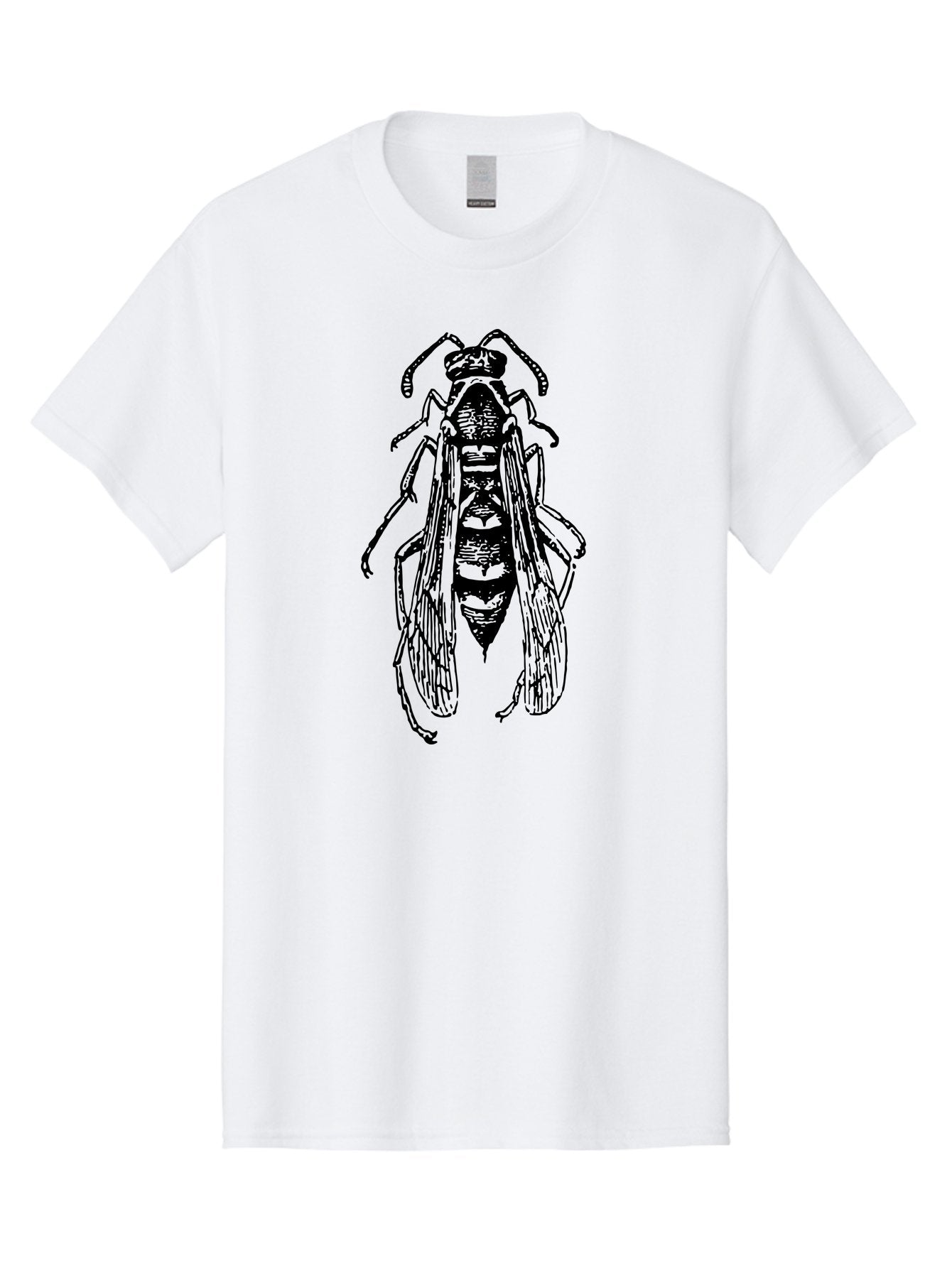 Bee-4 Men'S Graphic Tee, 100% Cotton, Comfortable Casual Summer Wear, Machine Washable, Black Wasp Illustration, Insect Drawing, Entomology Art, Wasp Anatomy, Wildlife Illustration, Graphic Design, Insect Wings, Abstract Art Aab501 11
