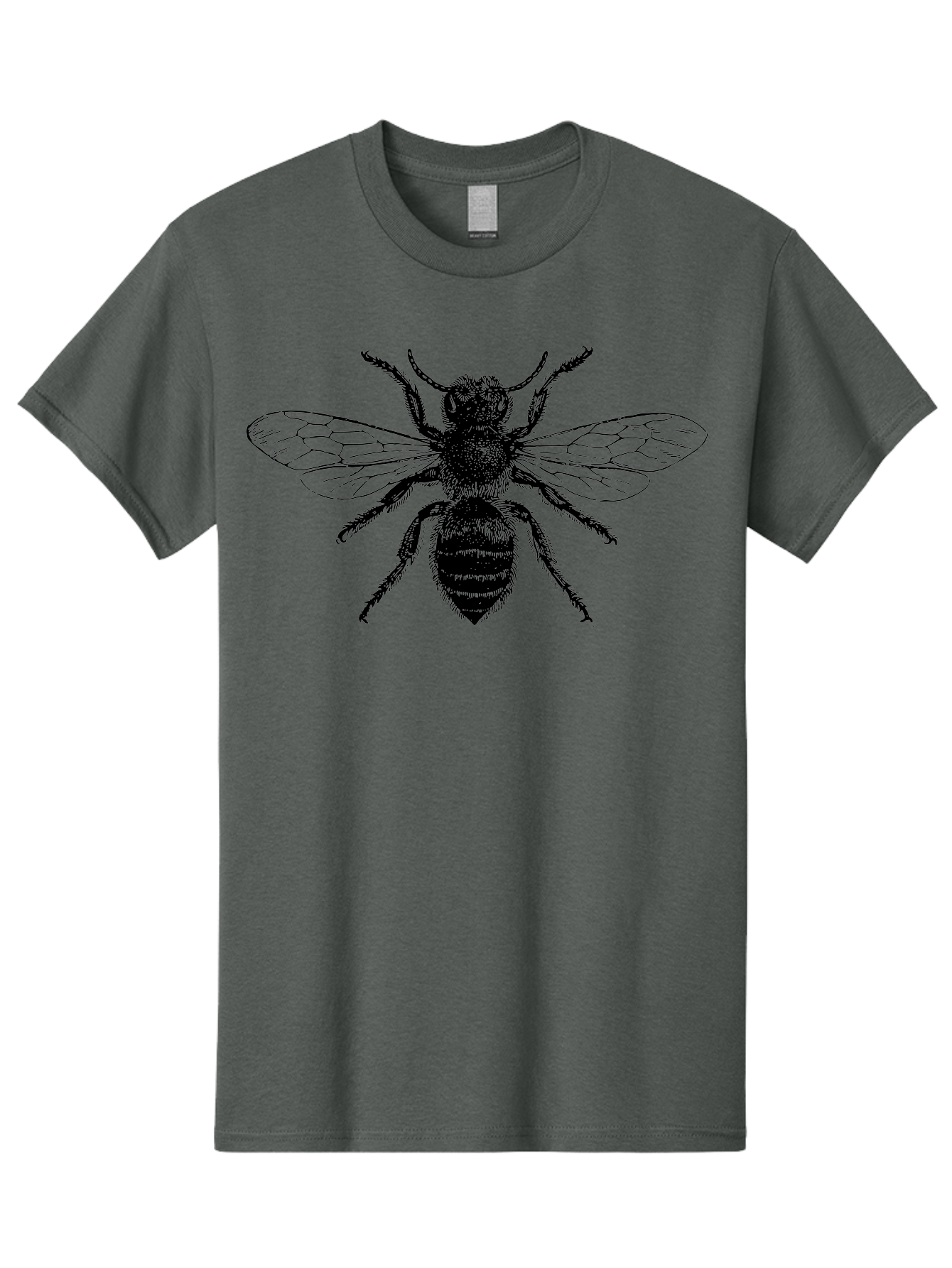 Bee-Illustration Men'S Graphic Tee, 100% Cotton, Comfortable Casual Summer Wear, Machine Washable, Bee With Striped Body, Black And White Illustration, Insect Art, Detailed Drawing, Winged Creature, Pollinator, Nature Graphic, Simple Design Aab502 3