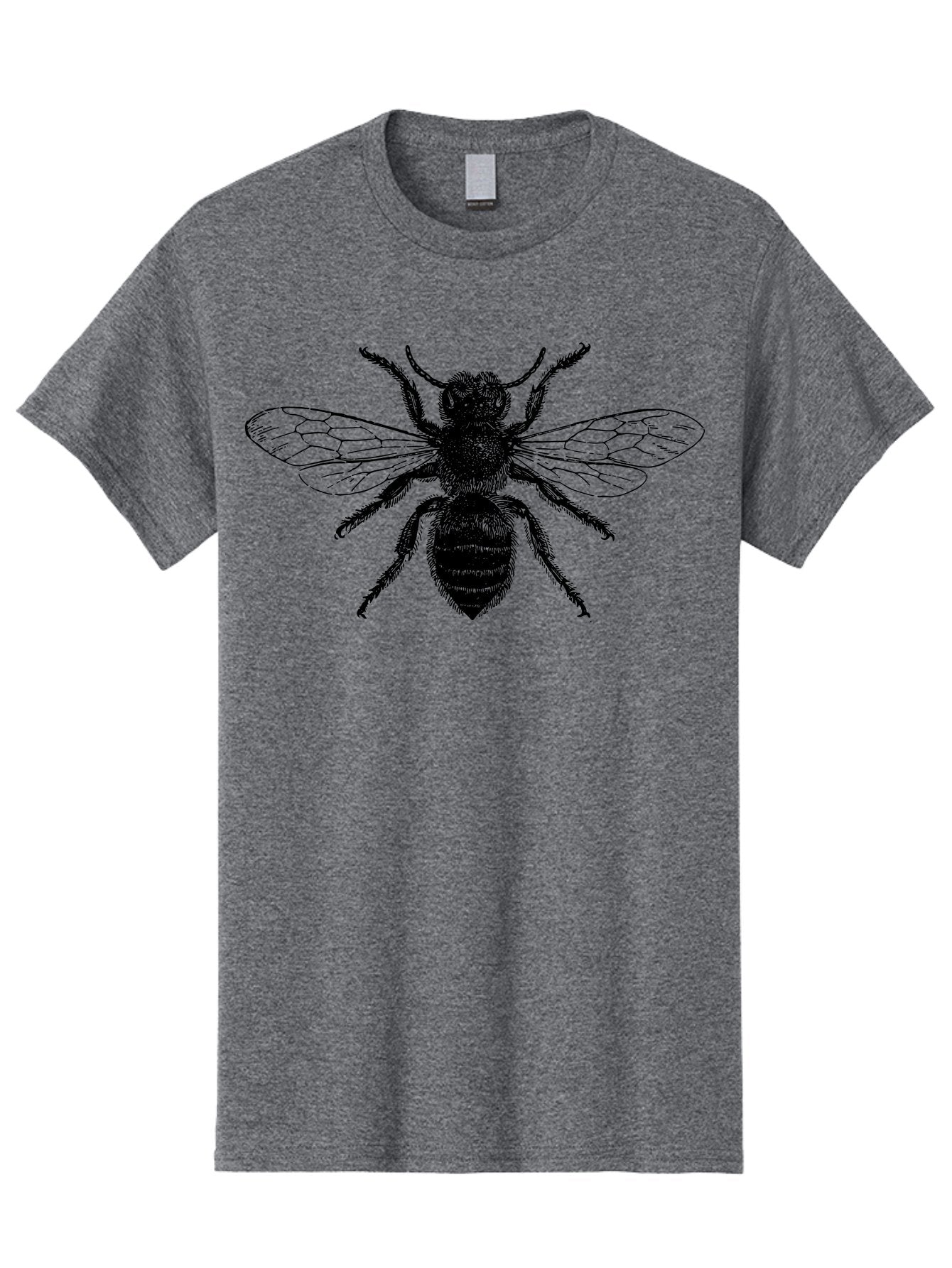 Bee-Illustration Men'S Graphic Tee, 100% Cotton, Comfortable Casual Summer Wear, Machine Washable, Bee With Striped Body, Black And White Illustration, Insect Art, Detailed Drawing, Winged Creature, Pollinator, Nature Graphic, Simple Design Aab502 4