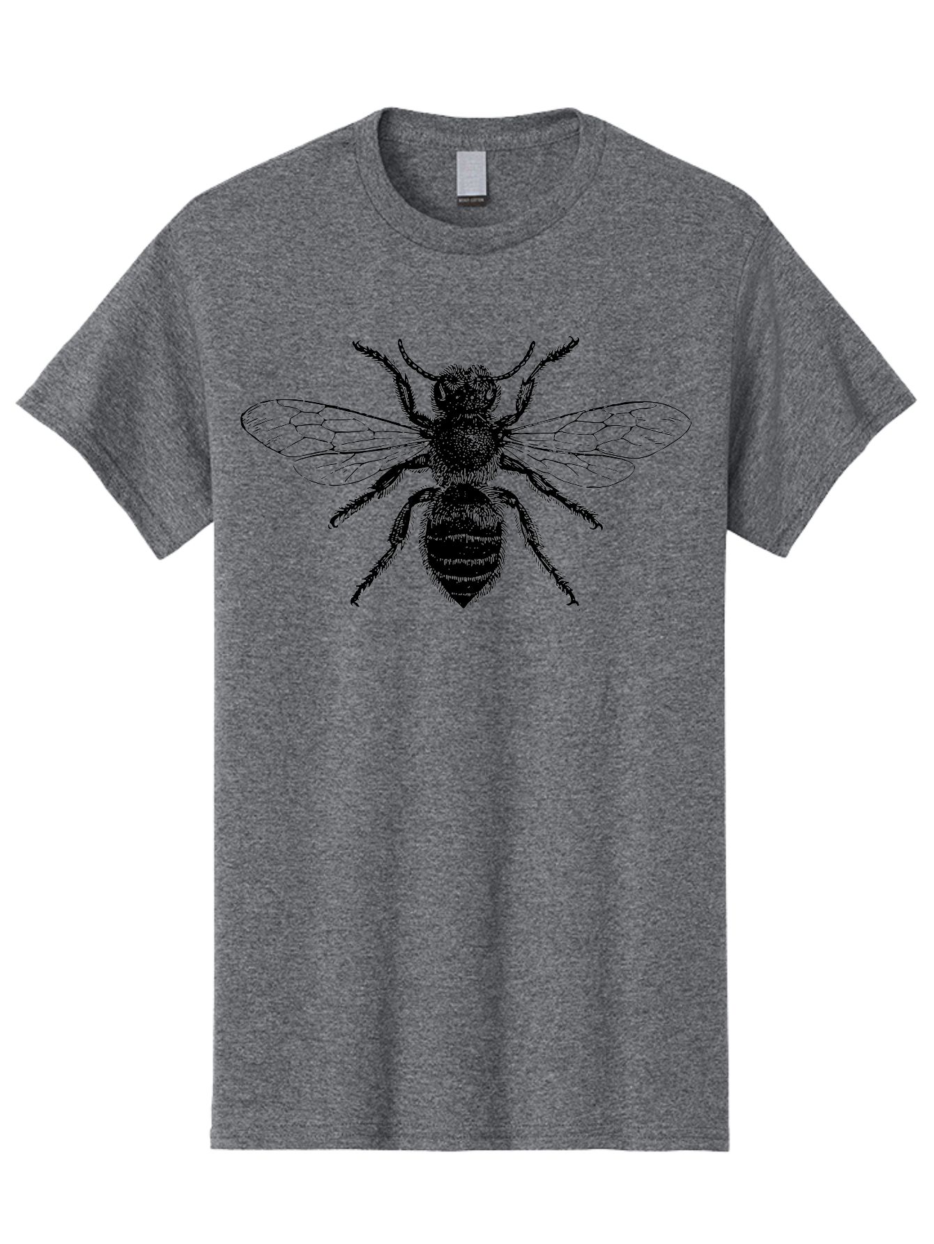 Bee-Illustration Men'S Graphic Tee, 100% Cotton, Comfortable Casual Summer Wear, Machine Washable, Bee With Striped Body, Black And White Illustration, Insect Art, Detailed Drawing, Winged Creature, Pollinator, Nature Graphic, Simple Design Aab502 9