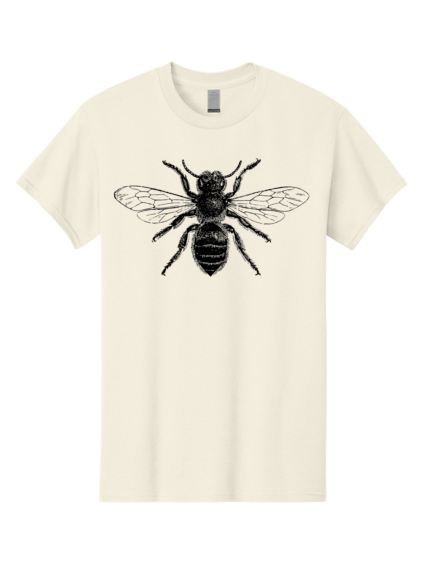 Bee-Illustration Men'S Graphic Tee, 100% Cotton, Comfortable Casual Summer Wear, Machine Washable, Bee With Striped Body, Black And White Illustration, Insect Art, Detailed Drawing, Winged Creature, Pollinator, Nature Graphic, Simple Design Aab502 17