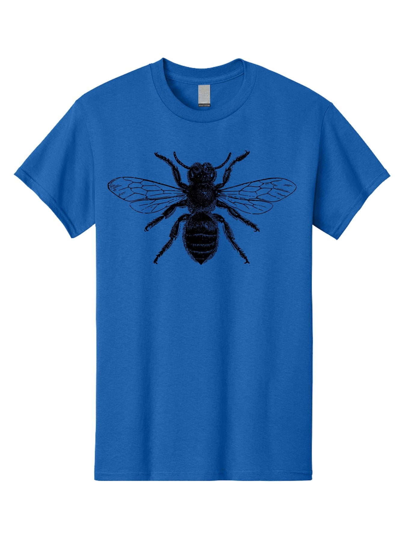 Bee-Illustration Men'S Graphic Tee, 100% Cotton, Comfortable Casual Summer Wear, Machine Washable, Bee With Striped Body, Black And White Illustration, Insect Art, Detailed Drawing, Winged Creature, Pollinator, Nature Graphic, Simple Design Aab502 15