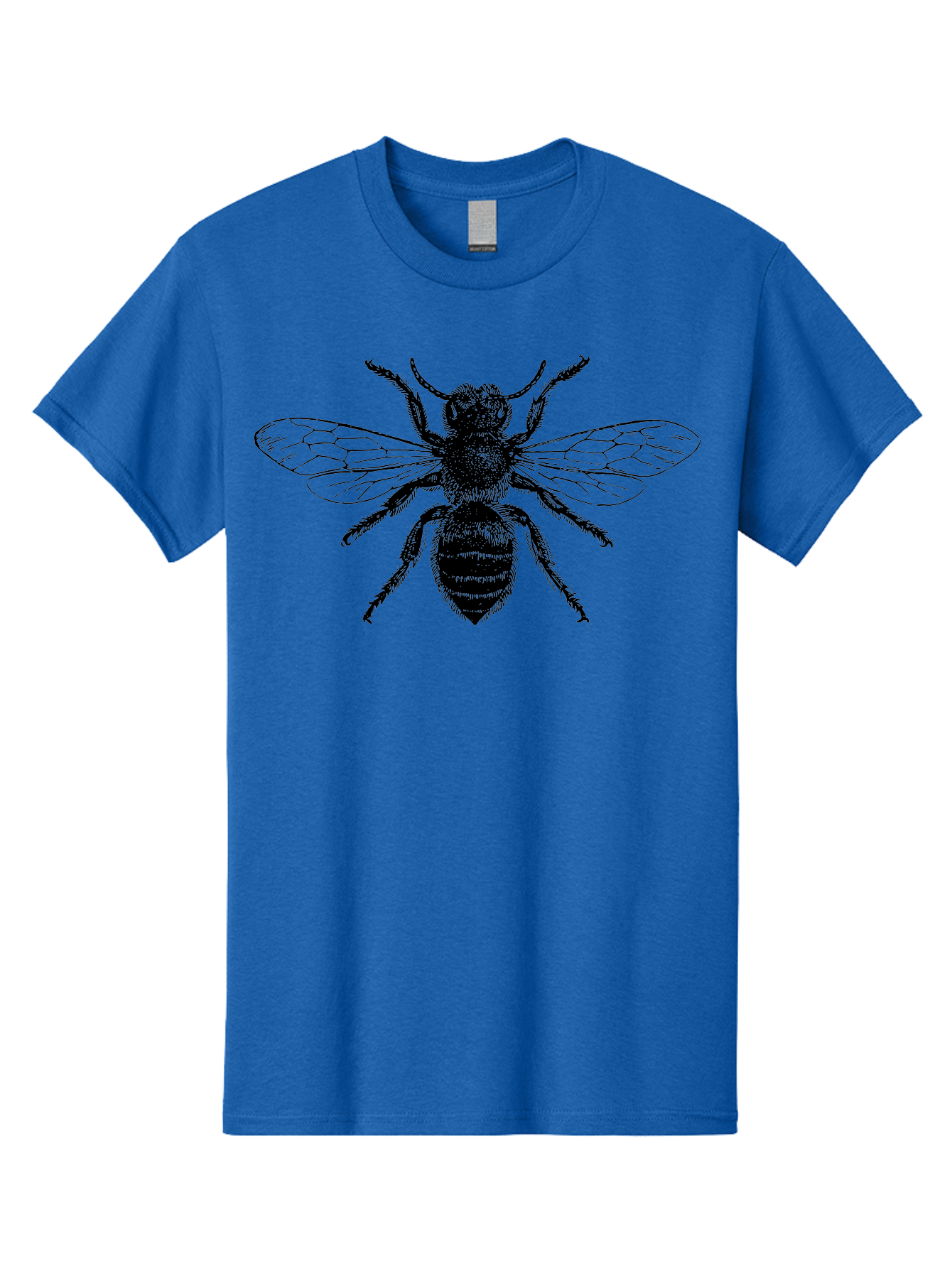 Bee-Illustration Men'S Graphic Tee, 100% Cotton, Comfortable Casual Summer Wear, Machine Washable, Bee With Striped Body, Black And White Illustration, Insect Art, Detailed Drawing, Winged Creature, Pollinator, Nature Graphic, Simple Design Aab502 25