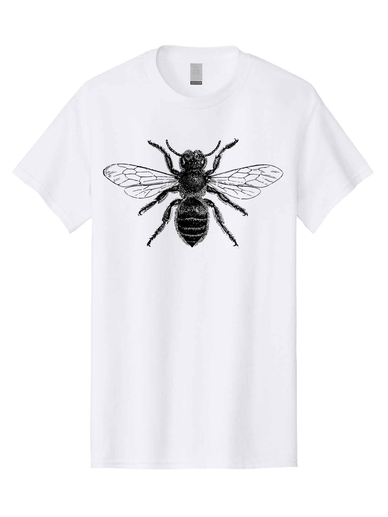 Bee-Illustration Men'S Graphic Tee, 100% Cotton, Comfortable Casual Summer Wear, Machine Washable, Bee With Striped Body, Black And White Illustration, Insect Art, Detailed Drawing, Winged Creature, Pollinator, Nature Graphic, Simple Design Aab502 29