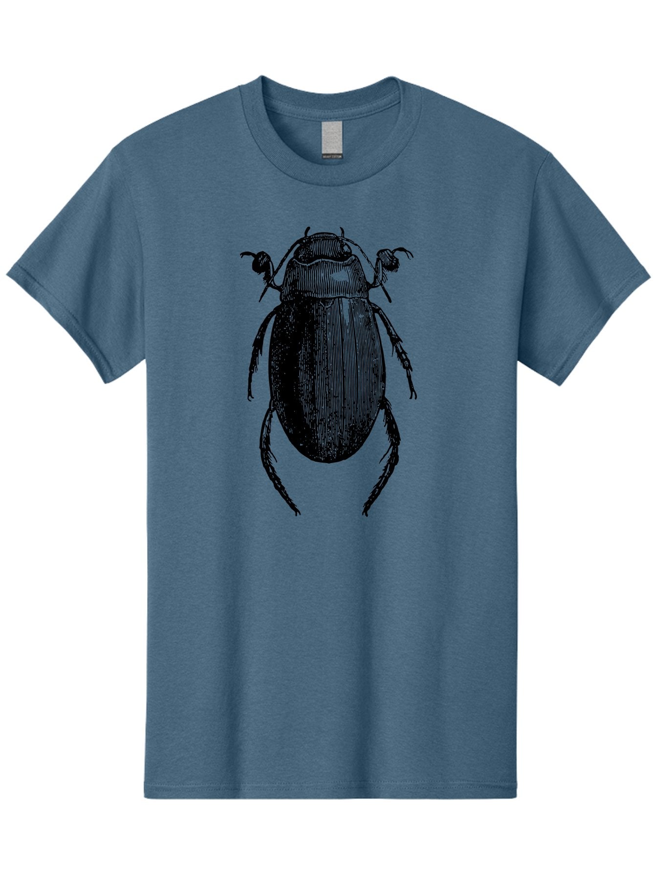 Beetle-1 Men'S Graphic Tee, 100% Cotton, Comfortable Casual Summer Wear, Machine Washable, Black Beetle Illustration, Insect Drawing, Detailed Artwork, Entomology Art, Bug Graphic, Vintage Style Aab504