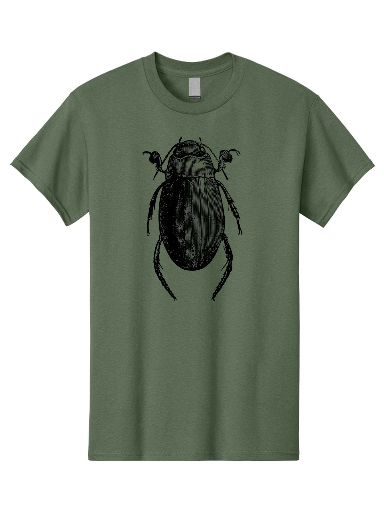 Beetle-1 Men'S Graphic Tee, 100% Cotton, Comfortable Casual Summer Wear, Machine Washable, Black Beetle Illustration, Insect Drawing, Detailed Artwork, Entomology Art, Bug Graphic, Vintage Style Aab504