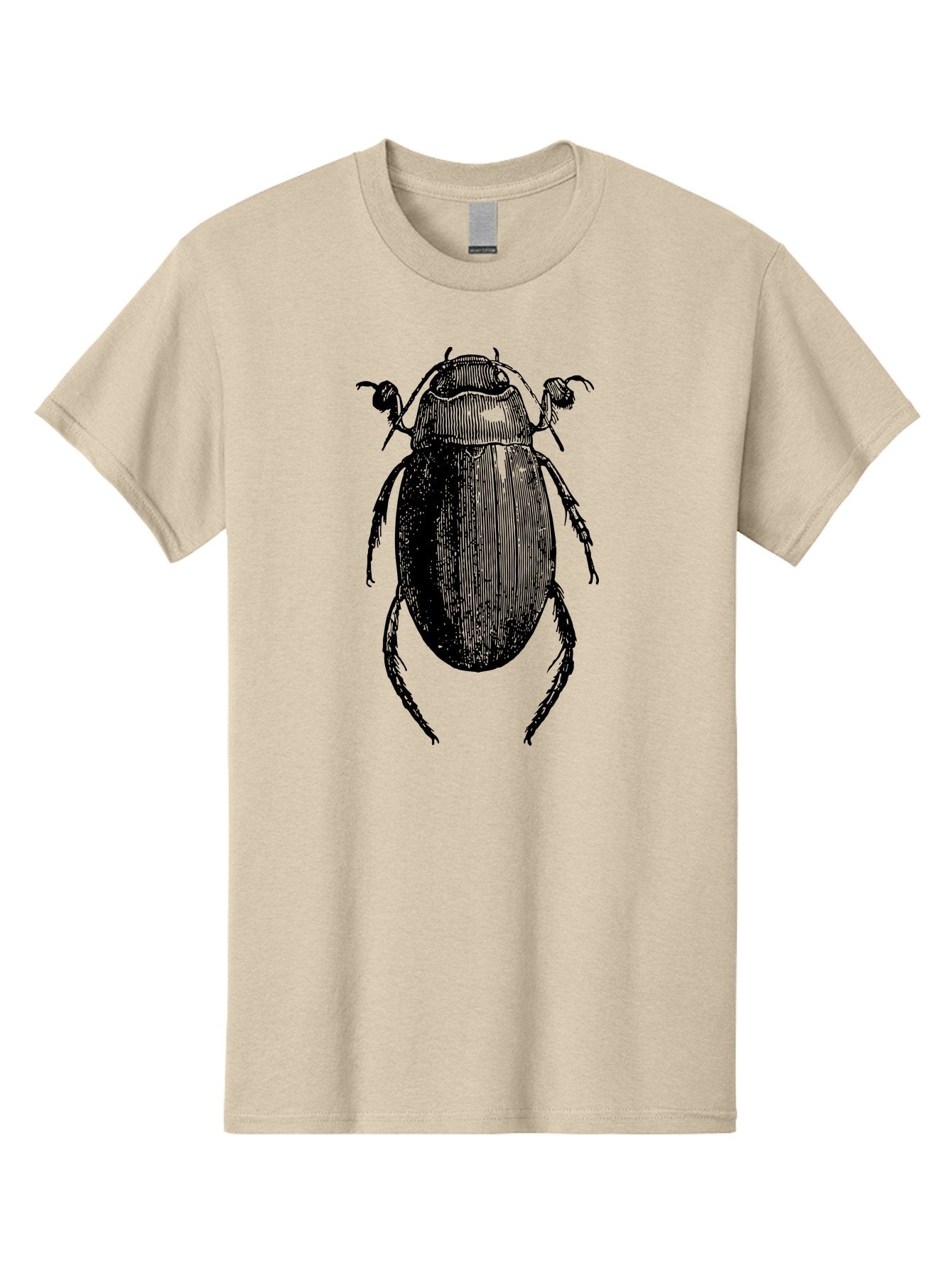 Beetle-1 Men'S Graphic Tee, 100% Cotton, Comfortable Casual Summer Wear, Machine Washable, Black Beetle Illustration, Insect Drawing, Detailed Artwork, Entomology Art, Bug Graphic, Vintage Style Aab504 11