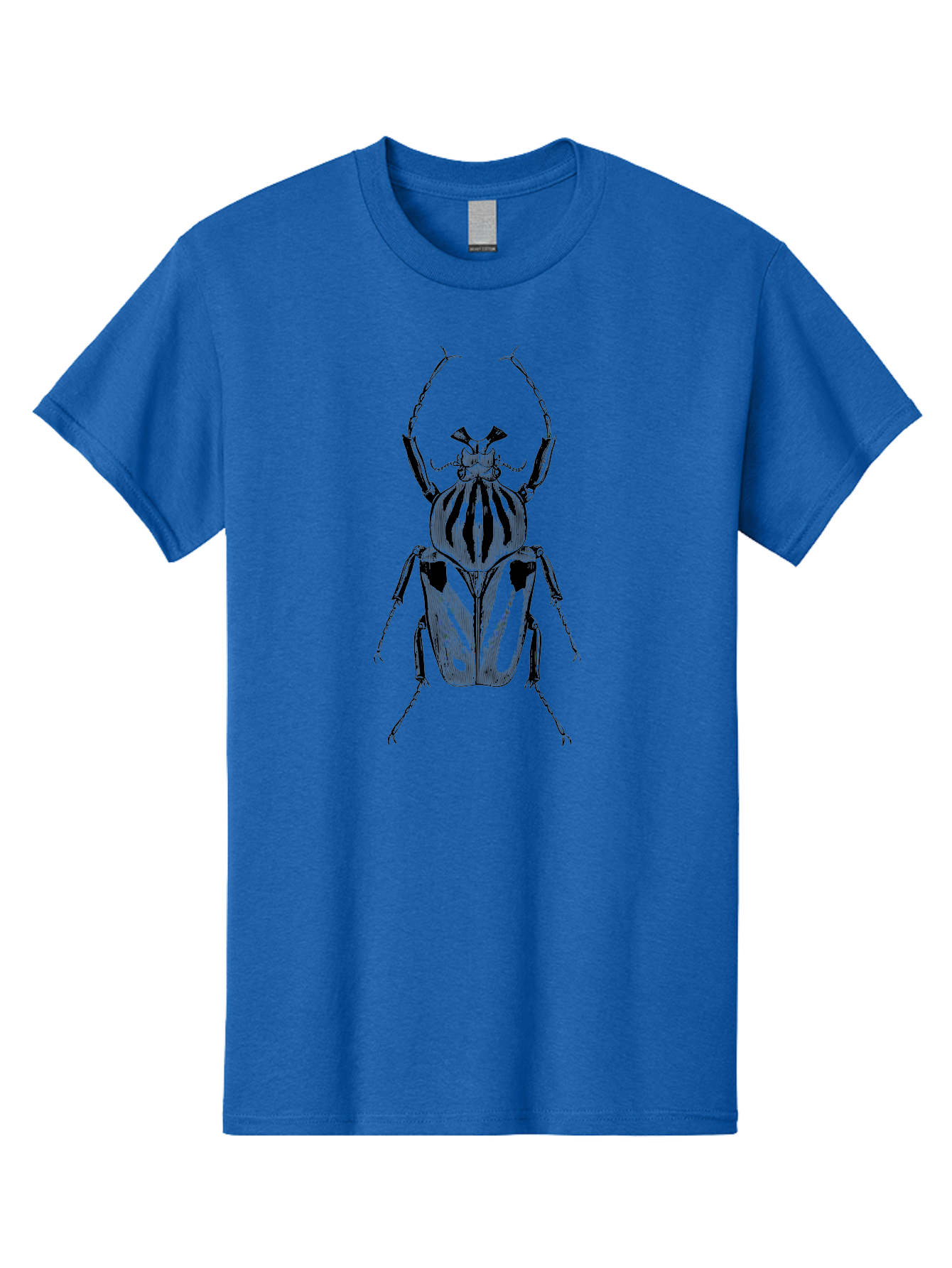 Beetle-Illustration-1 Men'S Graphic Tee, 100% Cotton, Comfortable Casual Summer Wear, Machine Washable, Beetle Illustration, Insect Art, Entomology, Striped Beetle, Black And Green, Detailed Drawing, Wildlife Illustration, Bug Graphics Aab507 25