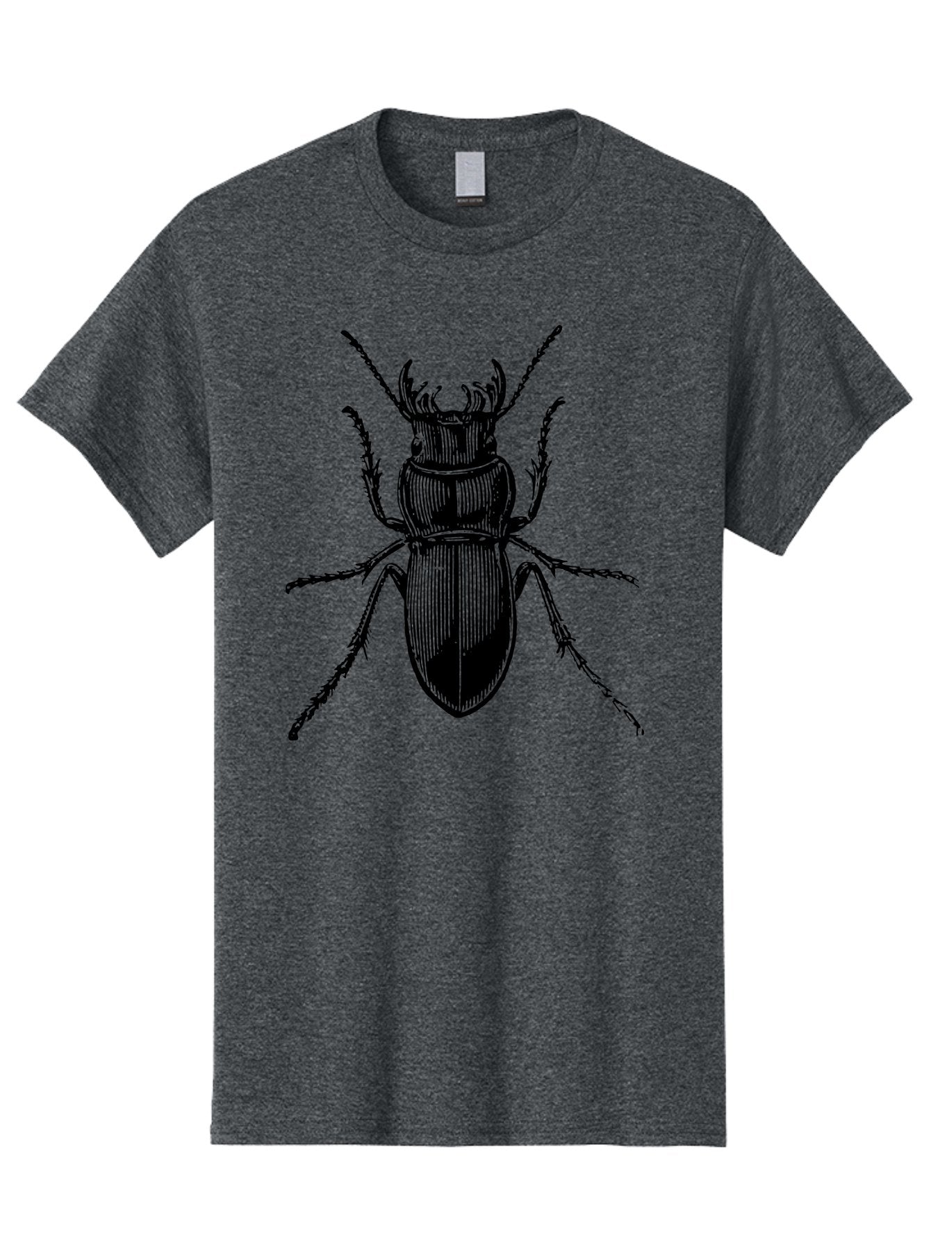 Beetle-Illustration-2 Men'S Graphic Tee, 100% Cotton, Comfortable Casual Summer Wear, Machine Washable, Beetle Illustration, Black Insect, Detailed Drawing, Entomology Art, Insect Anatomy, Wildlife Graphic, Bug Design, Ornate Beetle Aab508 7