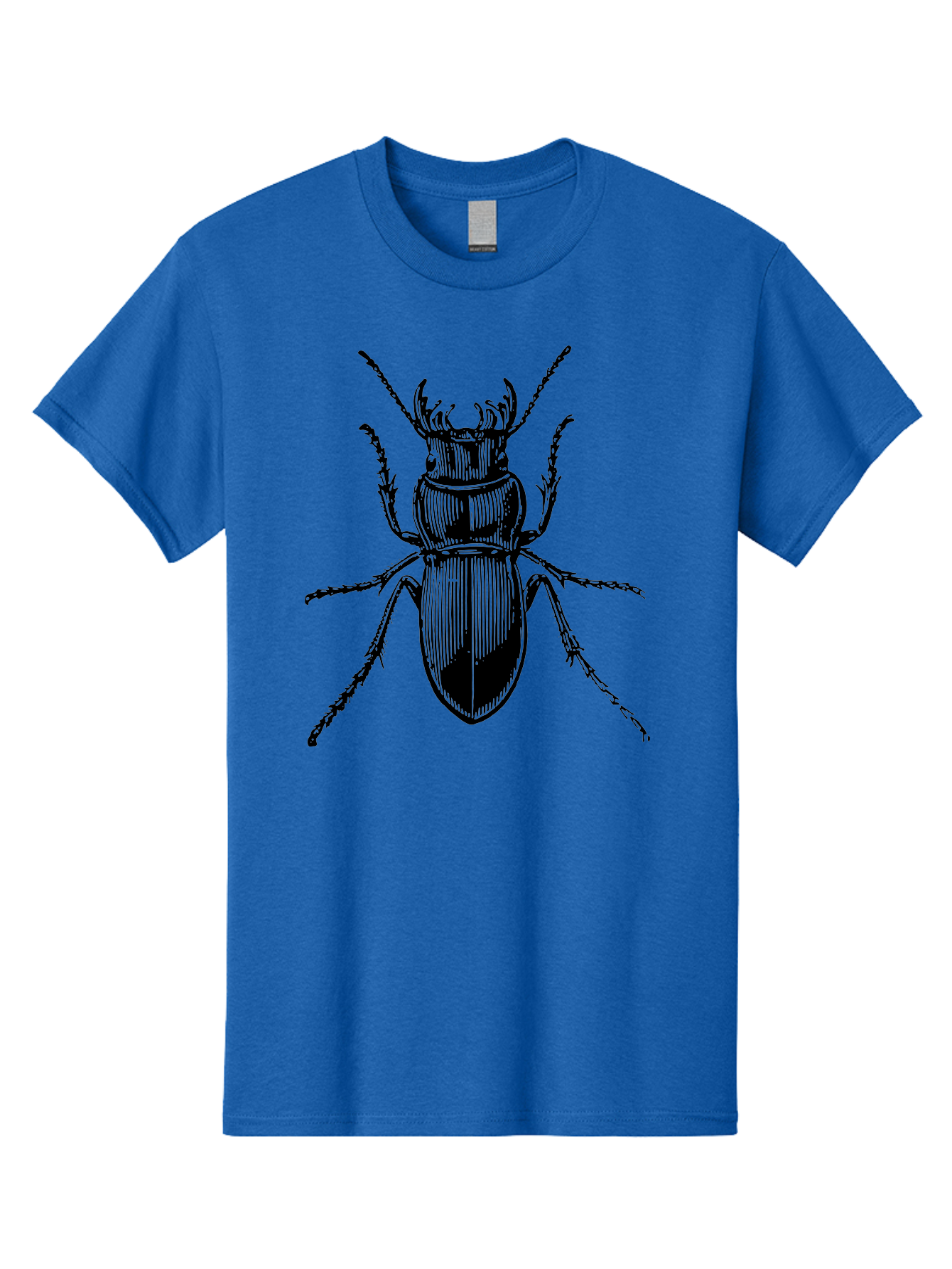 Beetle-Illustration-2 Men'S Graphic Tee, 100% Cotton, Comfortable Casual Summer Wear, Machine Washable, Beetle Illustration, Black Insect, Detailed Drawing, Entomology Art, Insect Anatomy, Wildlife Graphic, Bug Design, Ornate Beetle Aab508 25