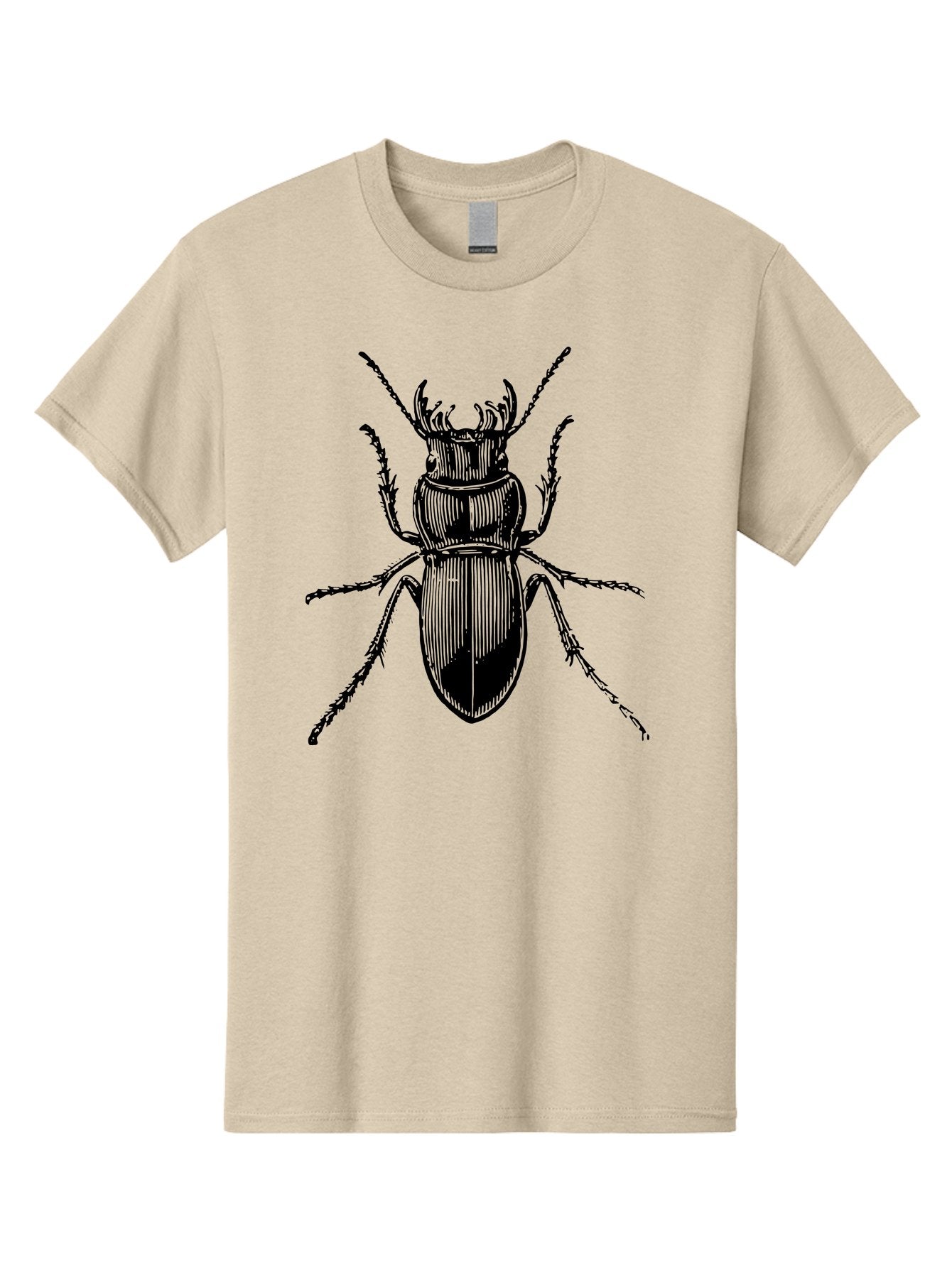 Beetle-Illustration-2 Men'S Graphic Tee, 100% Cotton, Comfortable Casual Summer Wear, Machine Washable, Beetle Illustration, Black Insect, Detailed Drawing, Entomology Art, Insect Anatomy, Wildlife Graphic, Bug Design, Ornate Beetle Aab508 8
