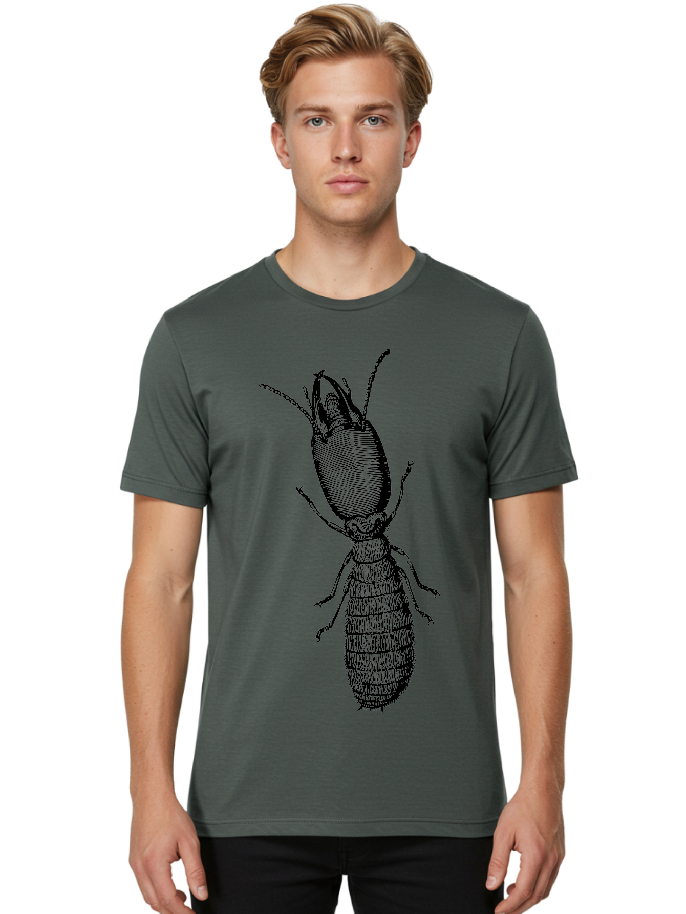 Beetle-Illustration Men'S Graphic Tee, 100% Cotton, Comfortable Casual Summer Wear, Machine Washable, Insect Anatomy, Entomology Illustration, Beetle Species, Detailed Drawing, Scientific Artwork, Insect Morphology, Nature Study Aab509 4