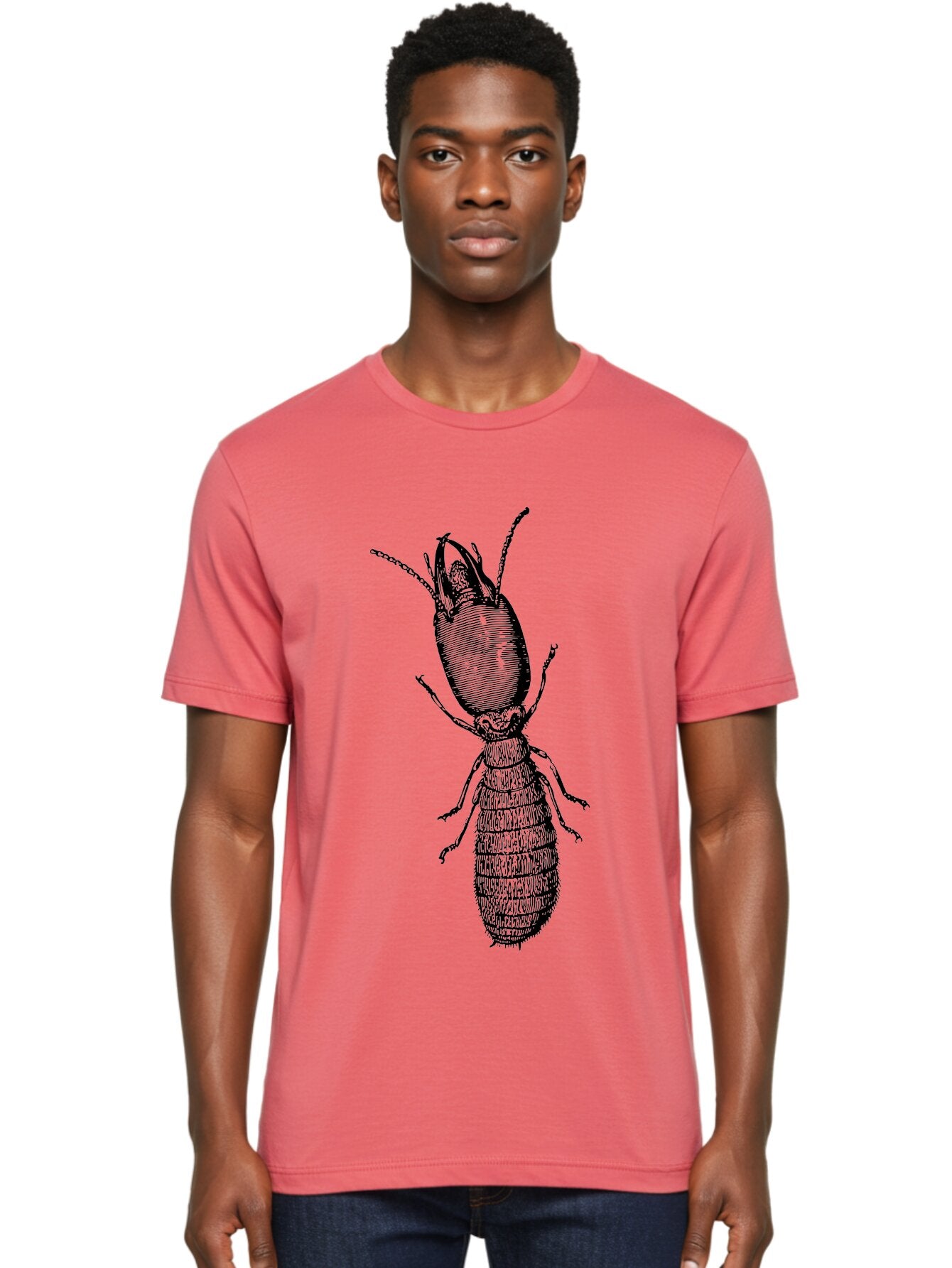 Beetle-Illustration Men'S Graphic Tee, 100% Cotton, Comfortable Casual Summer Wear, Machine Washable, Insect Anatomy, Entomology Illustration, Beetle Species, Detailed Drawing, Scientific Artwork, Insect Morphology, Nature Study Aab509 25