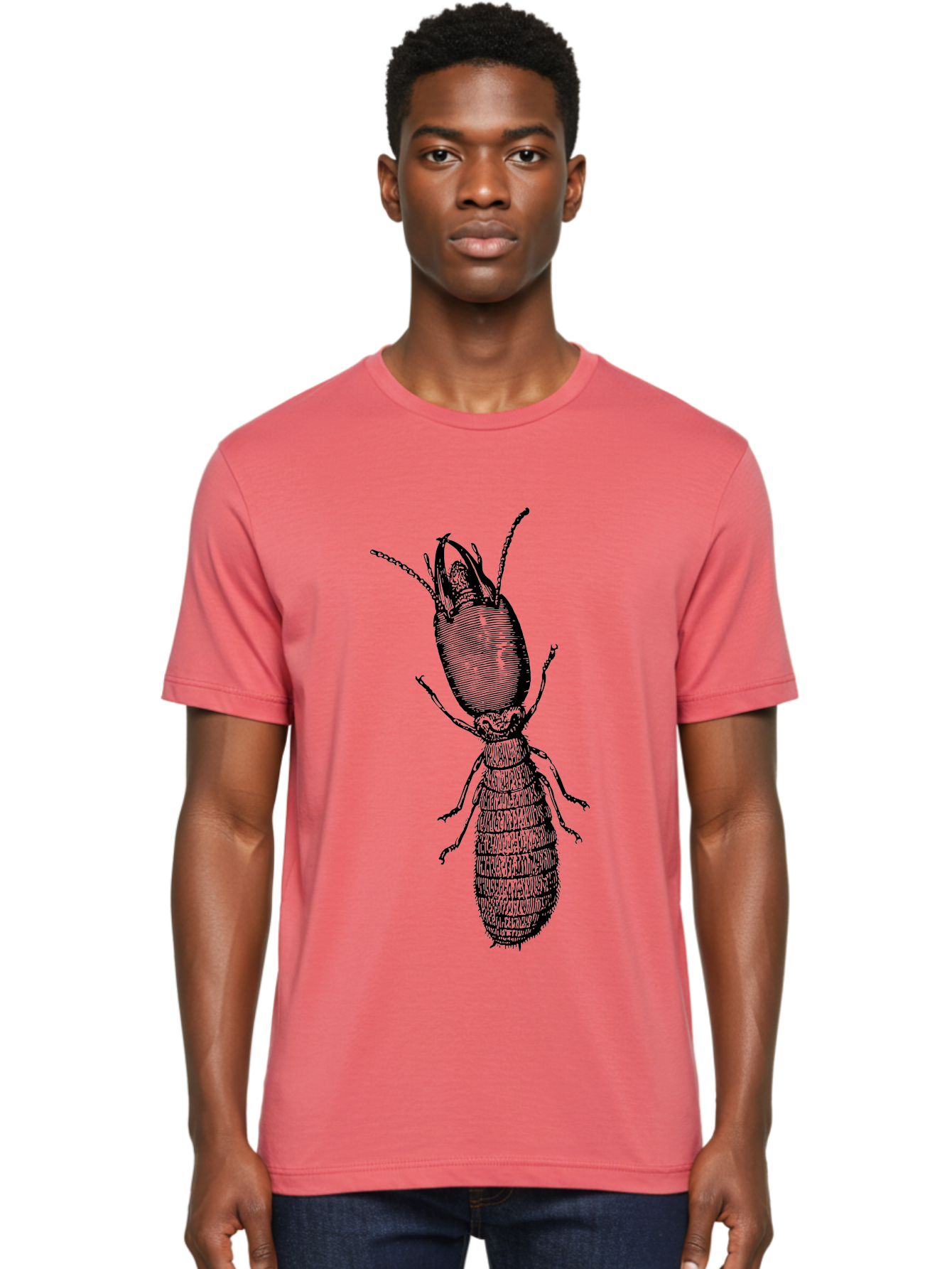 Beetle-Illustration Men'S Graphic Tee, 100% Cotton, Comfortable Casual Summer Wear, Machine Washable, Insect Anatomy, Entomology Illustration, Beetle Species, Detailed Drawing, Scientific Artwork, Insect Morphology, Nature Study Aab509 6