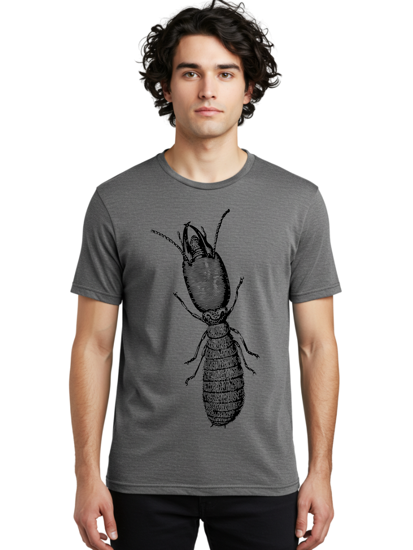 Beetle-Illustration Men'S Graphic Tee, 100% Cotton, Comfortable Casual Summer Wear, Machine Washable, Insect Anatomy, Entomology Illustration, Beetle Species, Detailed Drawing, Scientific Artwork, Insect Morphology, Nature Study Aab509 10