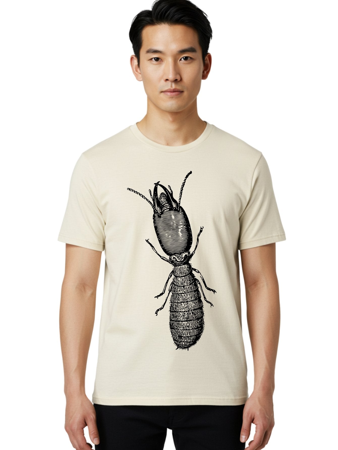 Beetle-Illustration Men'S Graphic Tee, 100% Cotton, Comfortable Casual Summer Wear, Machine Washable, Insect Anatomy, Entomology Illustration, Beetle Species, Detailed Drawing, Scientific Artwork, Insect Morphology, Nature Study Aab509 21