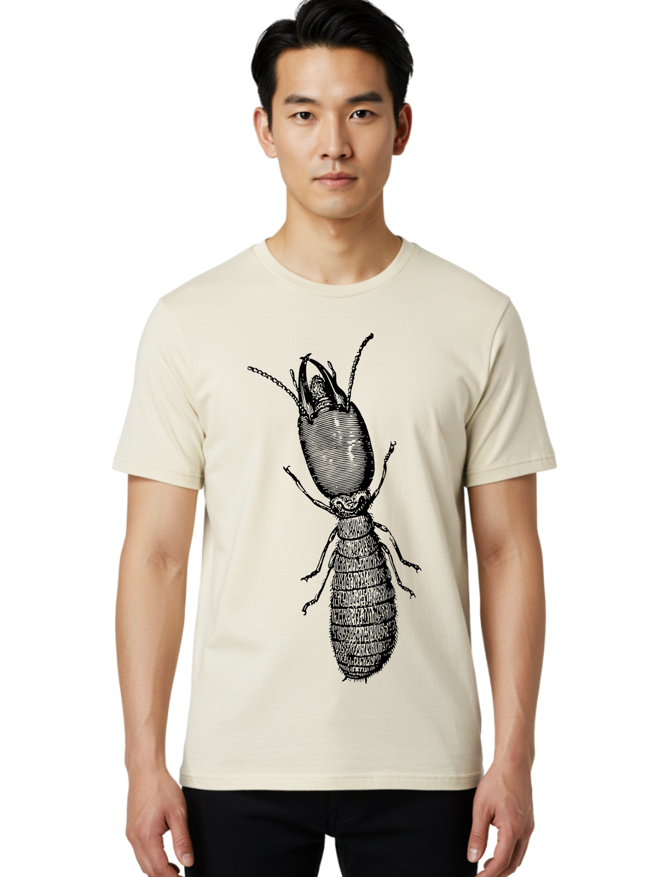 Beetle-Illustration Men'S Graphic Tee, 100% Cotton, Comfortable Casual Summer Wear, Machine Washable, Insect Anatomy, Entomology Illustration, Beetle Species, Detailed Drawing, Scientific Artwork, Insect Morphology, Nature Study Aab509 18