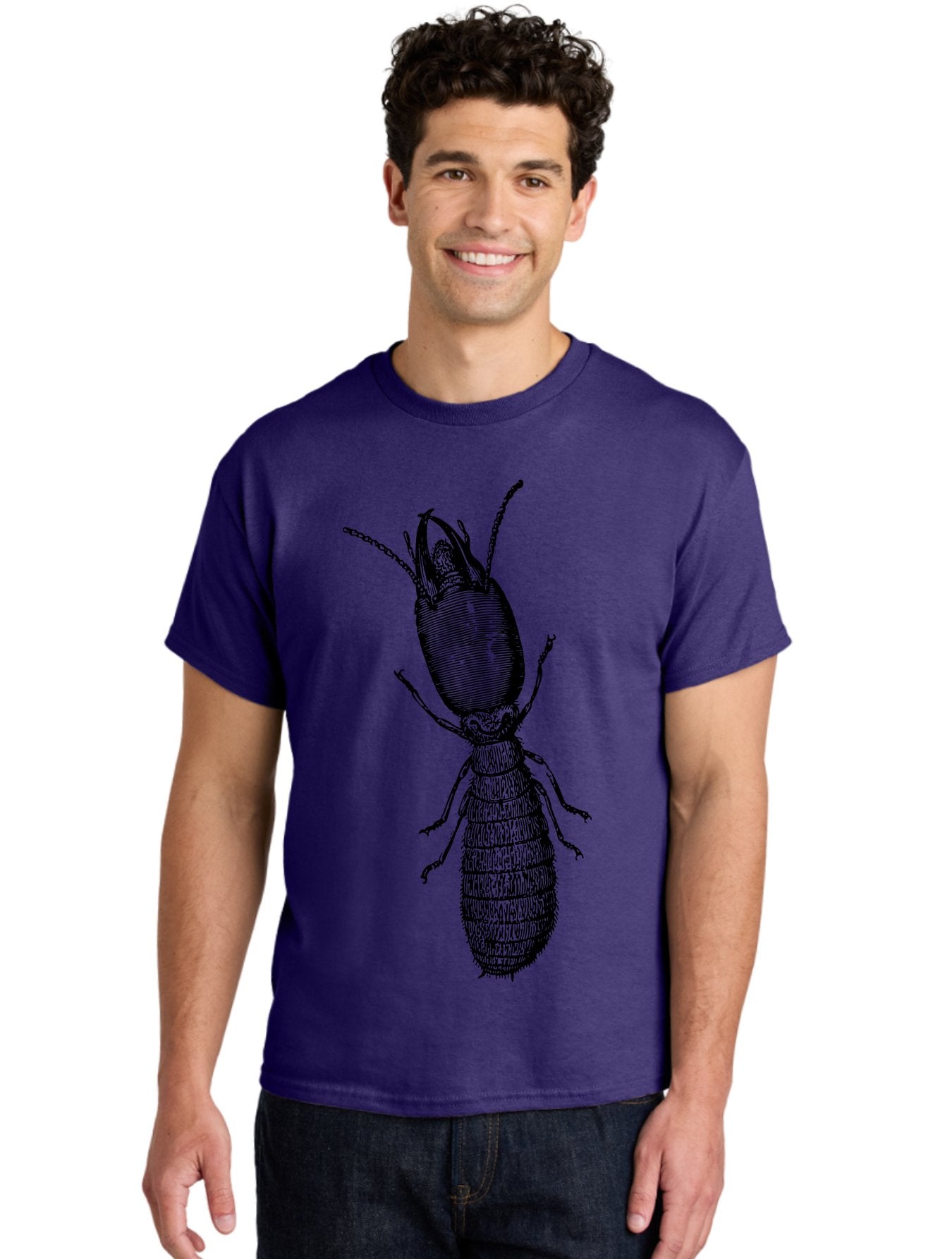Beetle-Illustration Men'S Graphic Tee, 100% Cotton, Comfortable Casual Summer Wear, Machine Washable, Insect Anatomy, Entomology Illustration, Beetle Species, Detailed Drawing, Scientific Artwork, Insect Morphology, Nature Study Aab509 24