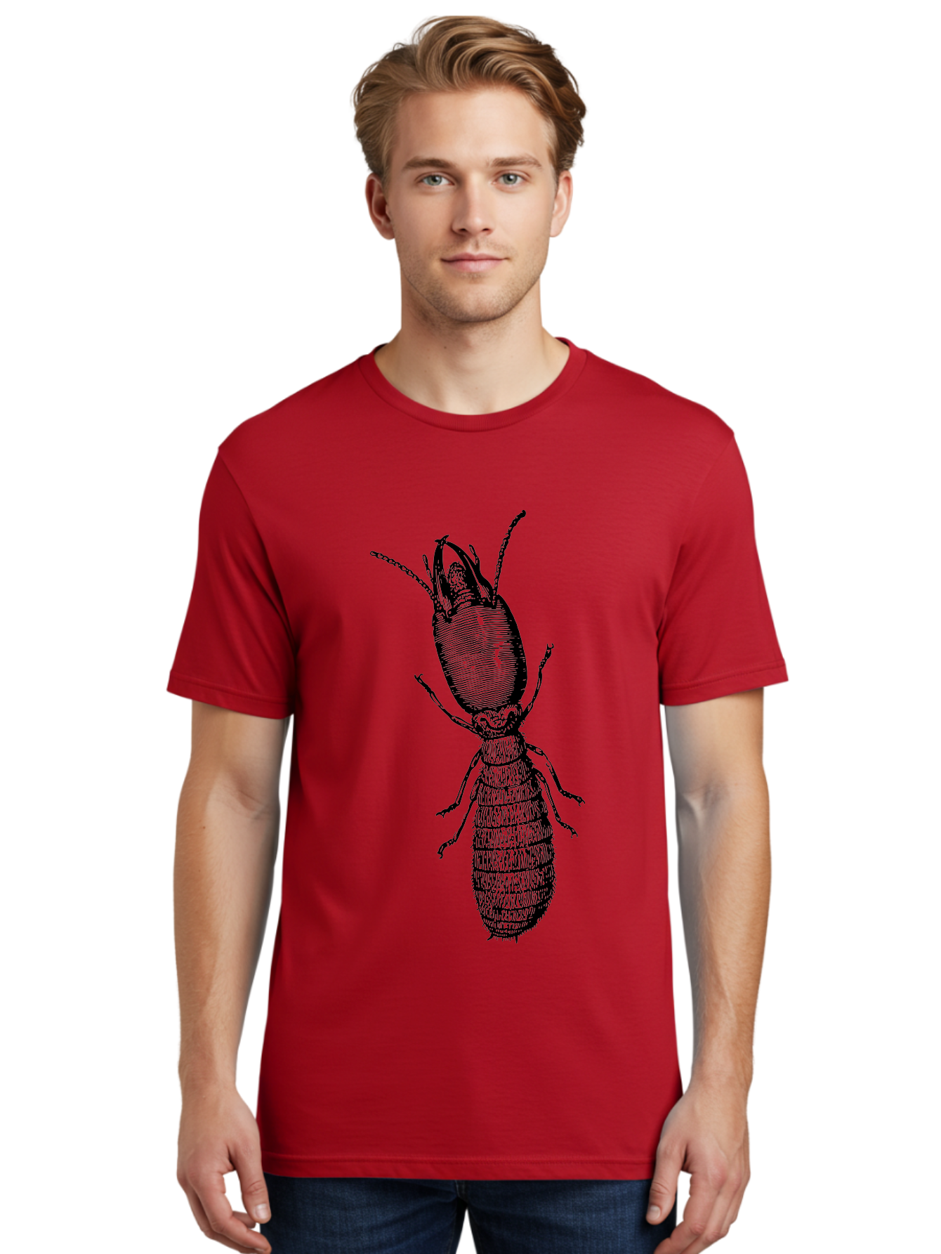 Beetle-Illustration Men'S Graphic Tee, 100% Cotton, Comfortable Casual Summer Wear, Machine Washable, Insect Anatomy, Entomology Illustration, Beetle Species, Detailed Drawing, Scientific Artwork, Insect Morphology, Nature Study Aab509 24
