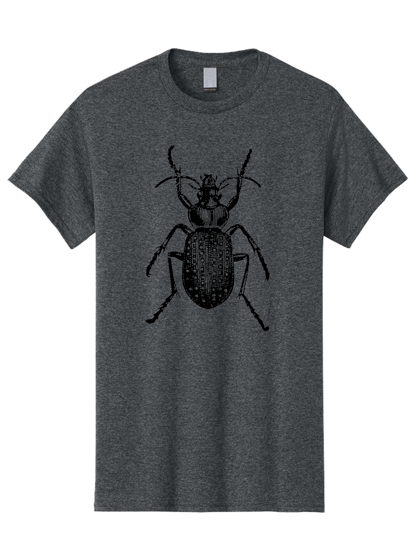 Beetle Men'S Graphic Tee, 100% Cotton, Comfortable Casual Summer Wear, Machine Washable, Black Beetle, Insect Illustration, Detailed Drawing, Entomology Art, Bug Graphic, Beetle Silhouette, Six Legs, Antennae, Insect Anatomy, Ornate Details Aab510 7