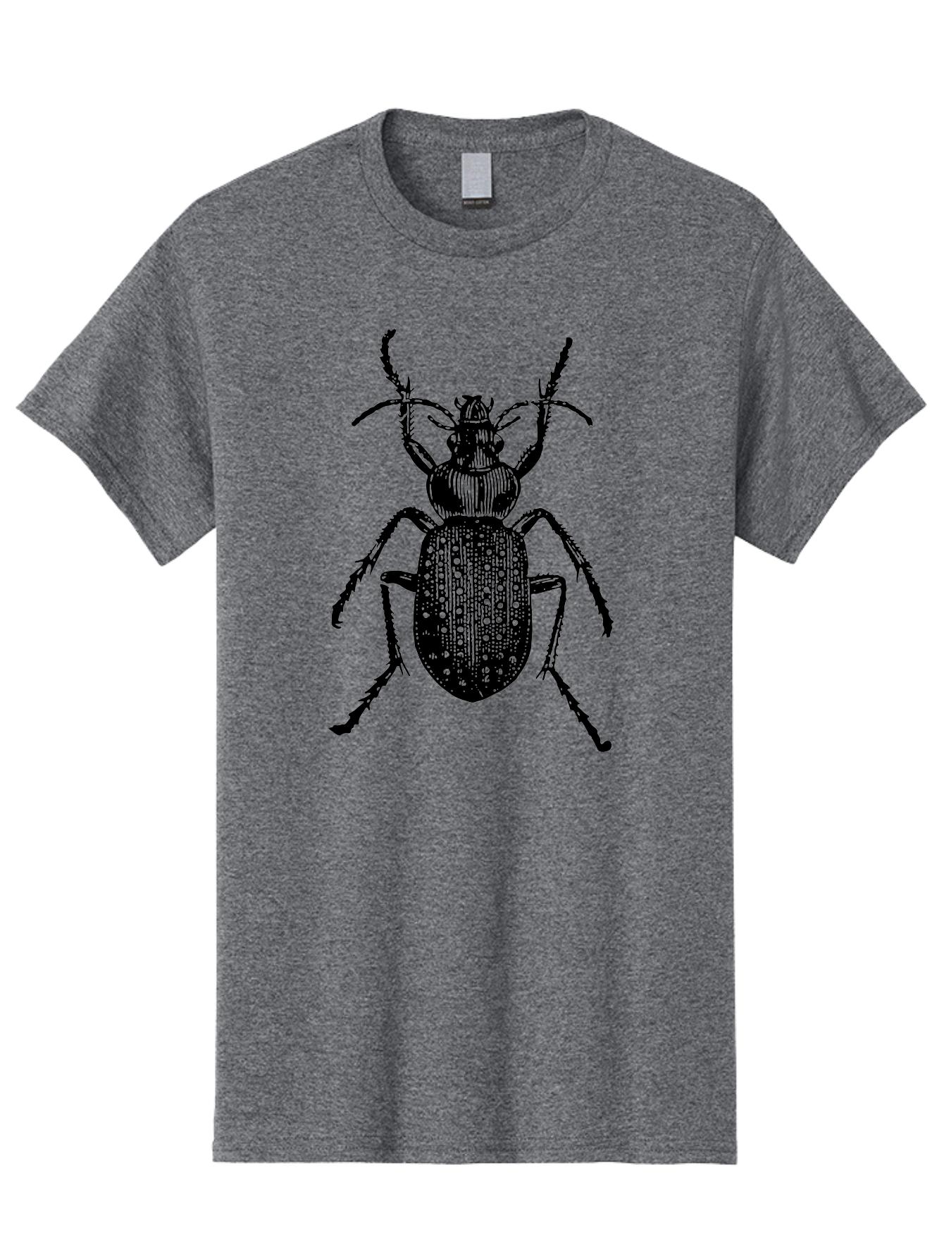 Beetle Men'S Graphic Tee, 100% Cotton, Comfortable Casual Summer Wear, Machine Washable, Black Beetle, Insect Illustration, Detailed Drawing, Entomology Art, Bug Graphic, Beetle Silhouette, Six Legs, Antennae, Insect Anatomy, Ornate Details Aab510 9