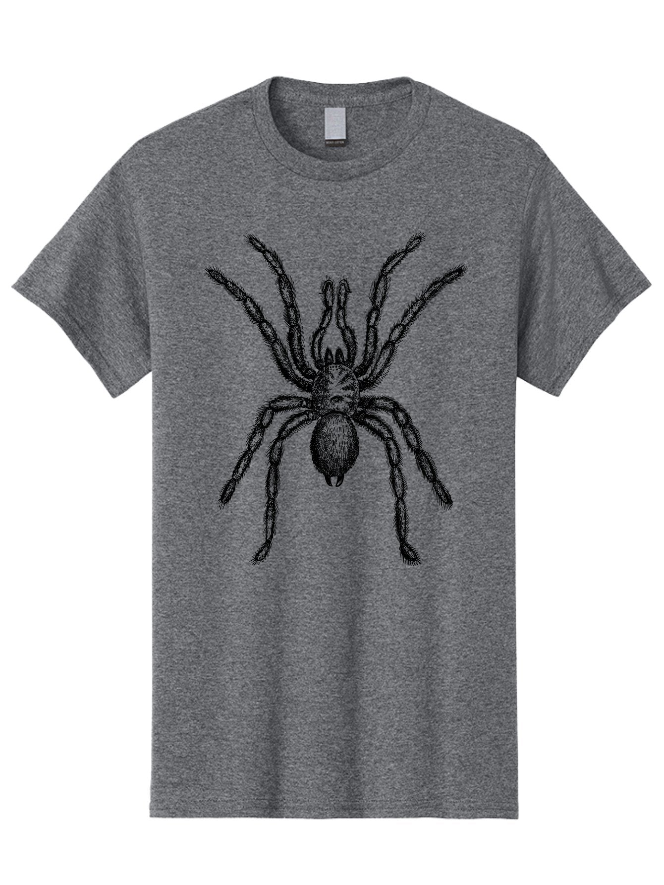 Black-Widow Men'S Graphic Tee, 100% Cotton, Comfortable Casual Summer Wear, Machine Washable, Black Widow Spider, Arachnid, Eight Legs, Venomous Spider, Spider Illustration, Detailed Drawing, Black And Green, Spider Art Aab511