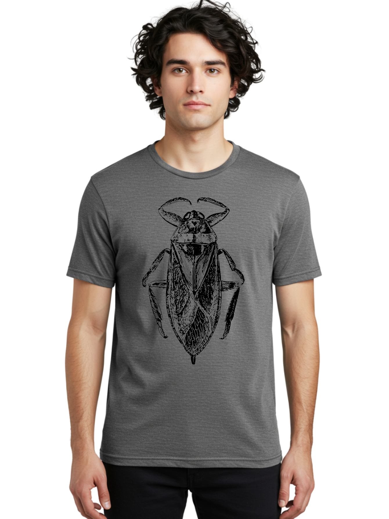 Bug-Illustration Men'S Graphic Tee, 100% Cotton, Comfortable Casual Summer Wear, Machine Washable, Insect Illustration, Entomology Art, Bug Drawing, Water Bug, Insect Anatomy, Wildlife Illustration, Detailed Artwork, Realistic Bug, Aab512 10