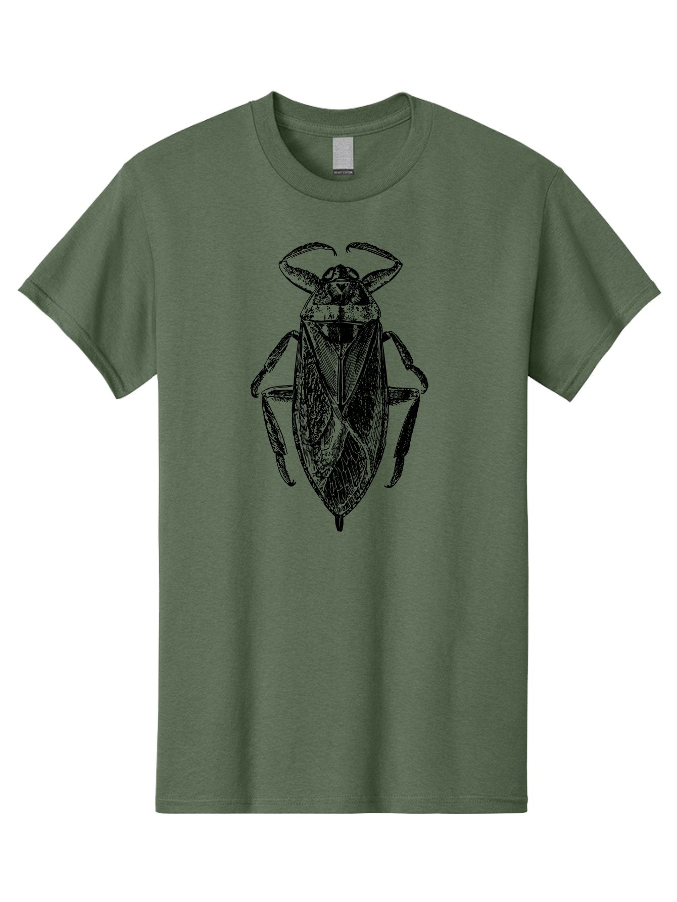 Bug-Illustration Men'S Graphic Tee, 100% Cotton, Comfortable Casual Summer Wear, Machine Washable, Insect Illustration, Entomology Art, Bug Drawing, Water Bug, Insect Anatomy, Wildlife Illustration, Detailed Artwork, Realistic Bug, Aab512 3