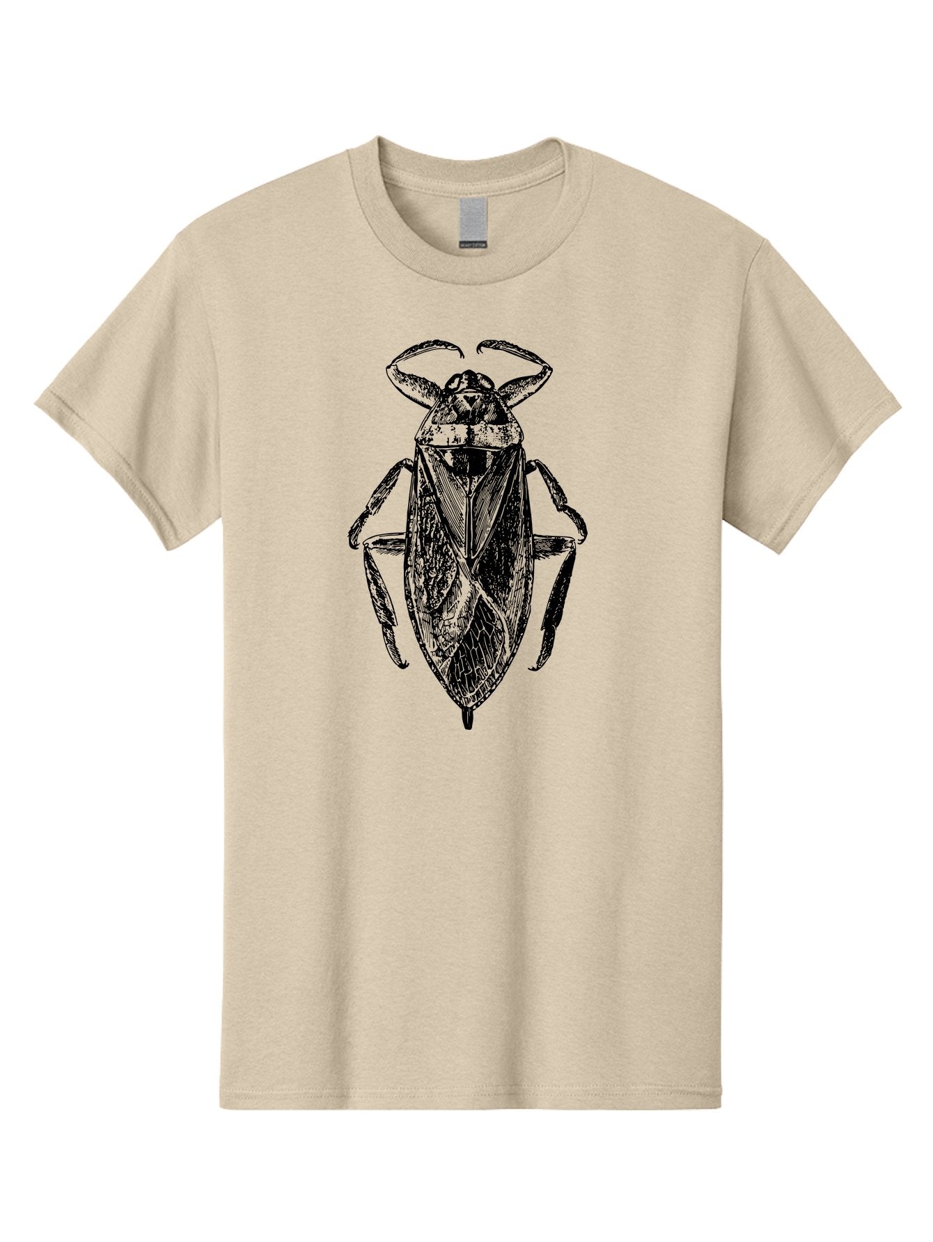 Bug-Illustration Men'S Graphic Tee, 100% Cotton, Comfortable Casual Summer Wear, Machine Washable, Insect Illustration, Entomology Art, Bug Drawing, Water Bug, Insect Anatomy, Wildlife Illustration, Detailed Artwork, Realistic Bug, Aab512 4