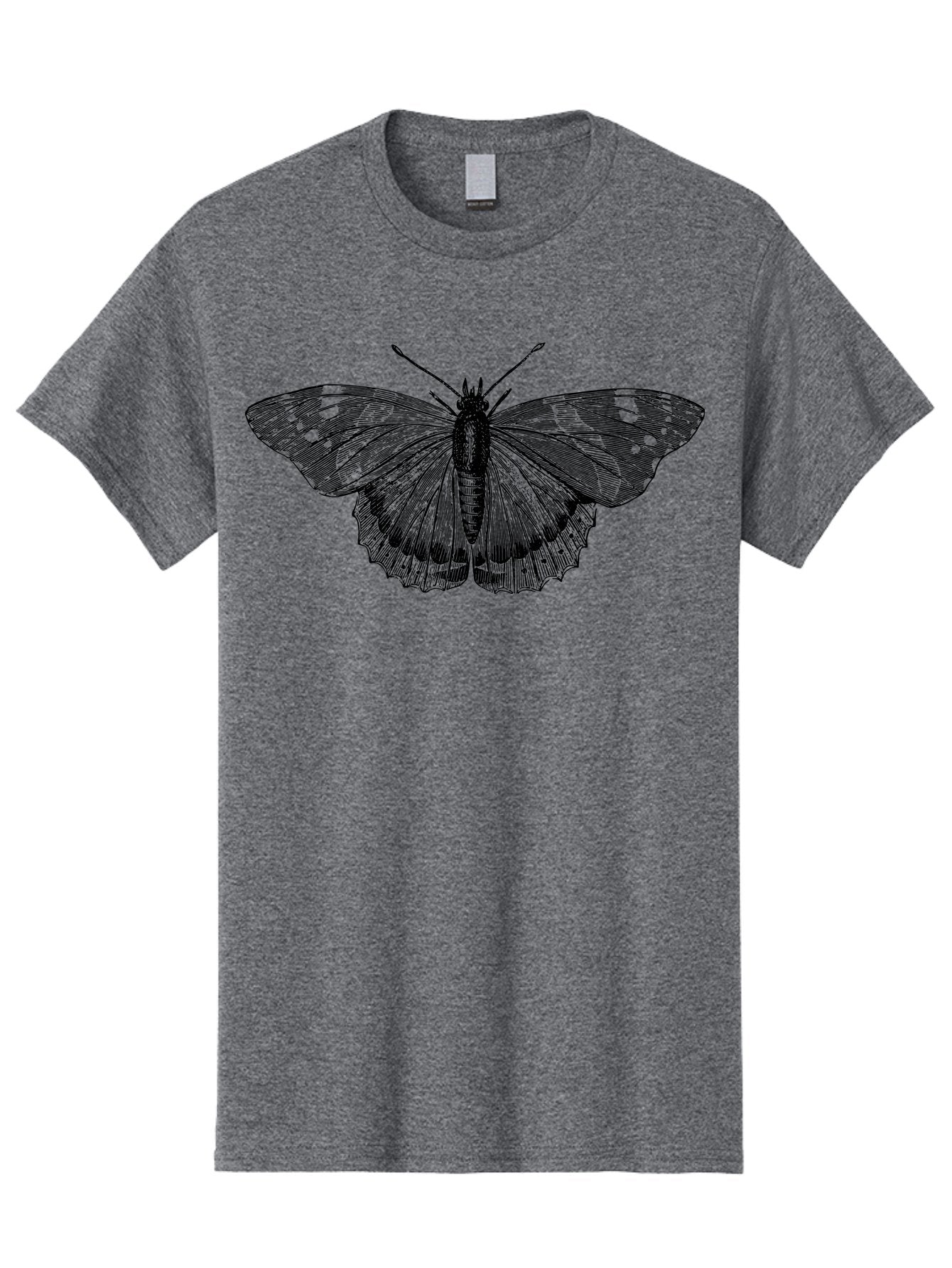 Butterfly-1 Men'S Graphic Tee, 100% Cotton, Comfortable Casual Summer Wear, Machine Washable, Butterfly With Open Wings, Detailed Illustration, Insect Art, Wing Patterns, Insect Anatomy, Natural Design, Delicate Lines Aab513